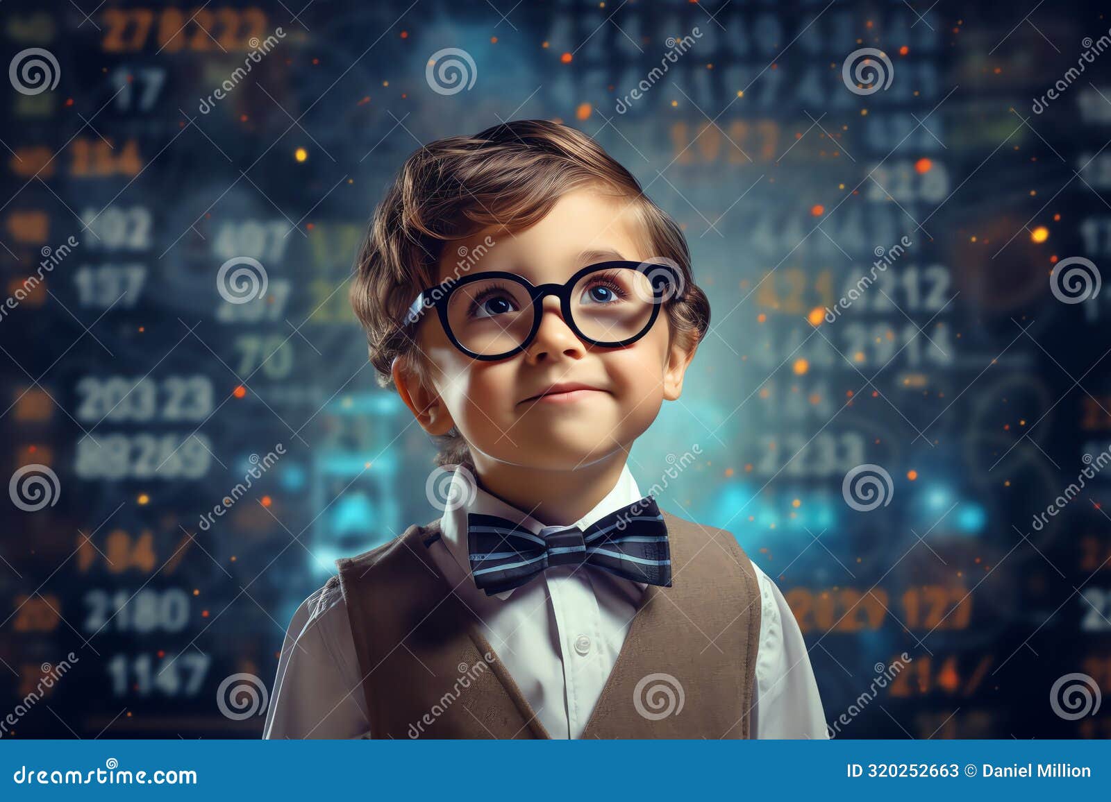 student excelling in a math competition, smart kid in school