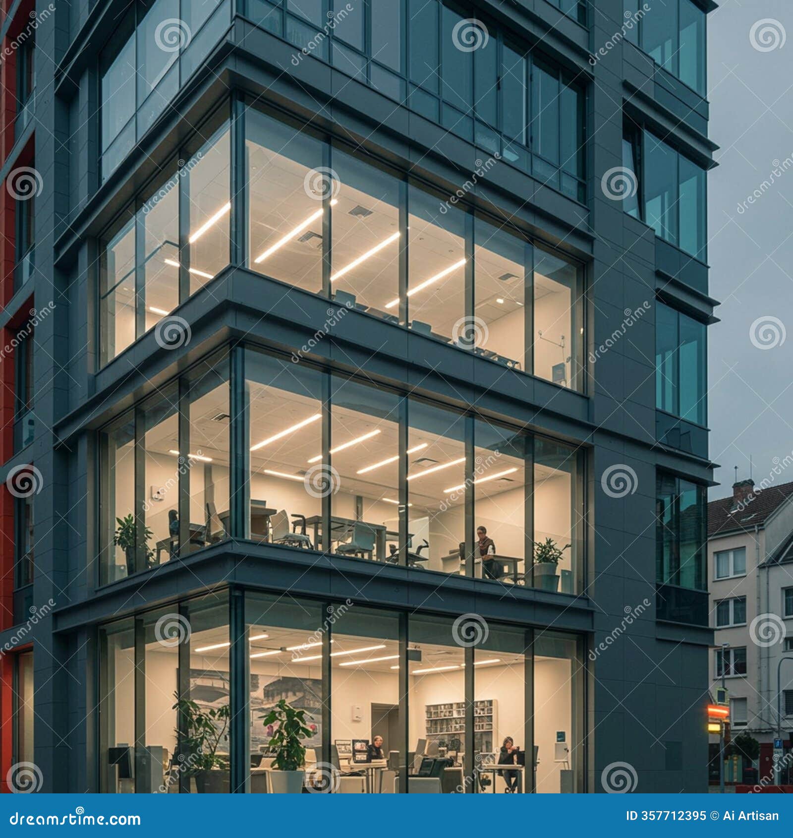 ai generated majestic building with modern architecture and detailed facade