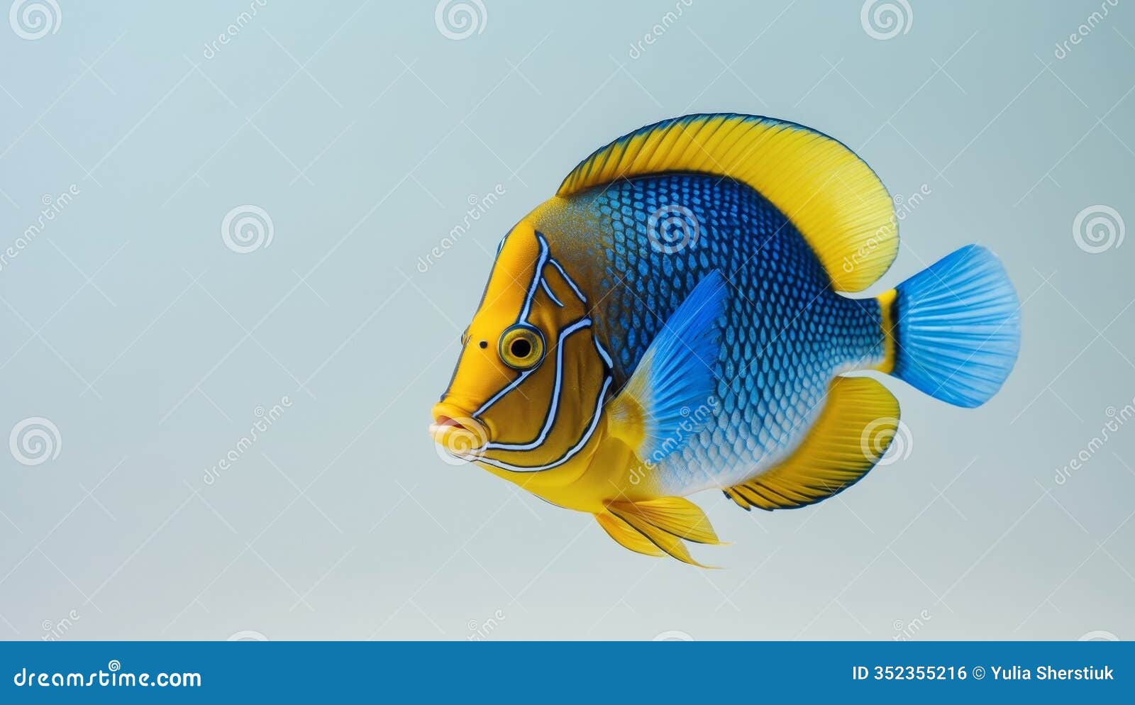 minimal magic vibrant sea fish in simple settings