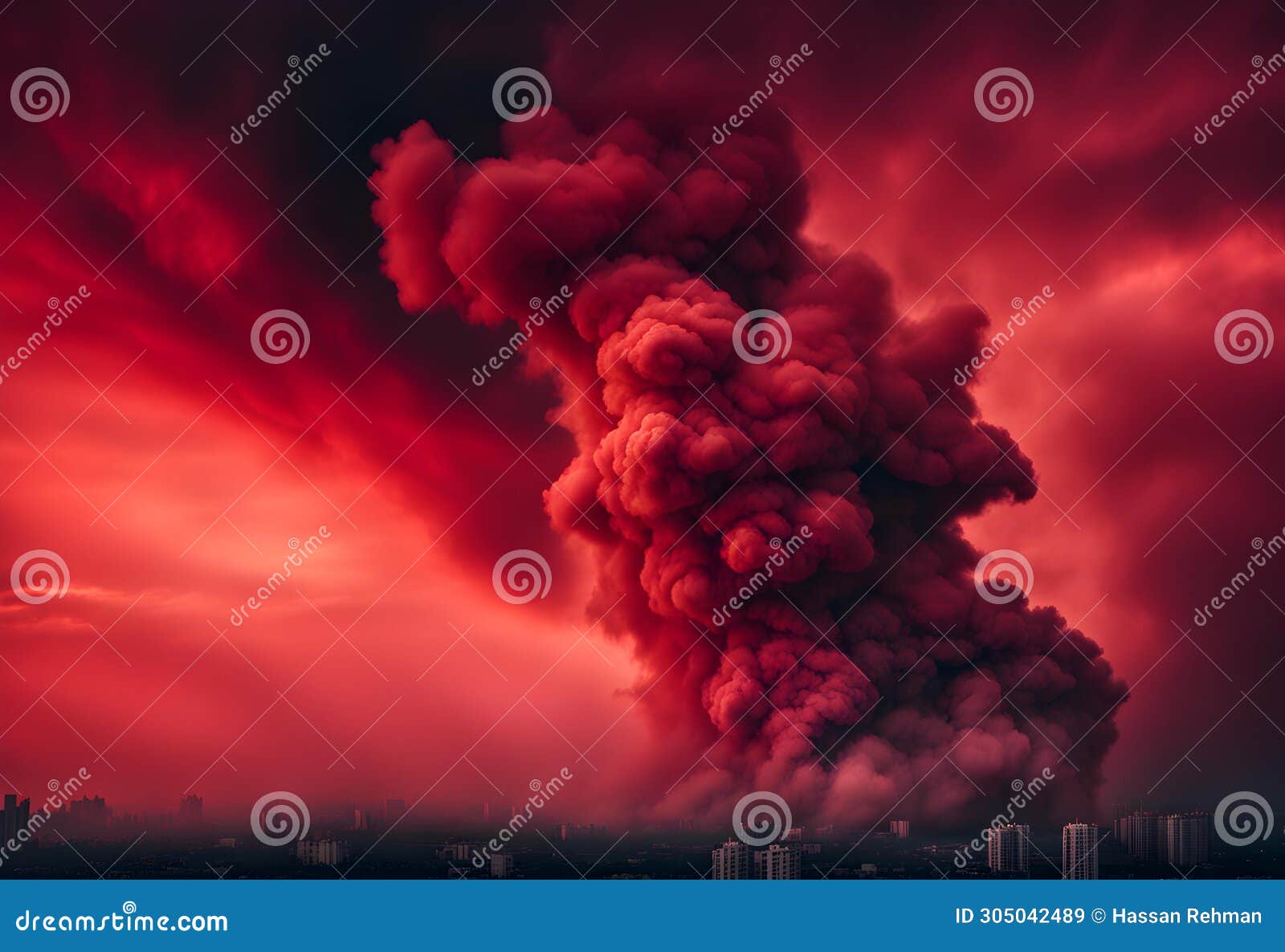 the red sky background looked like smoke and fire
