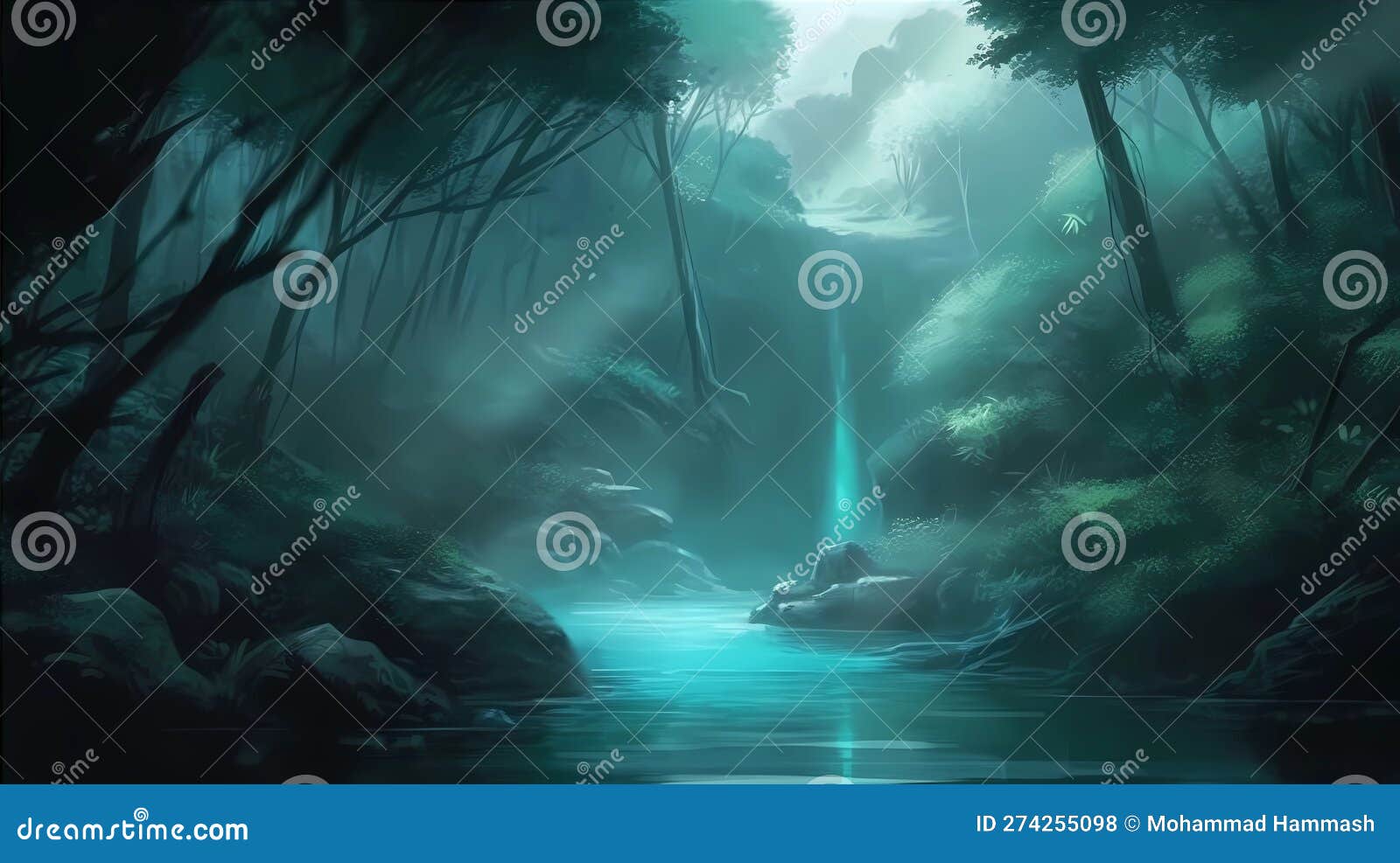blue and green water painting, made with generative ai