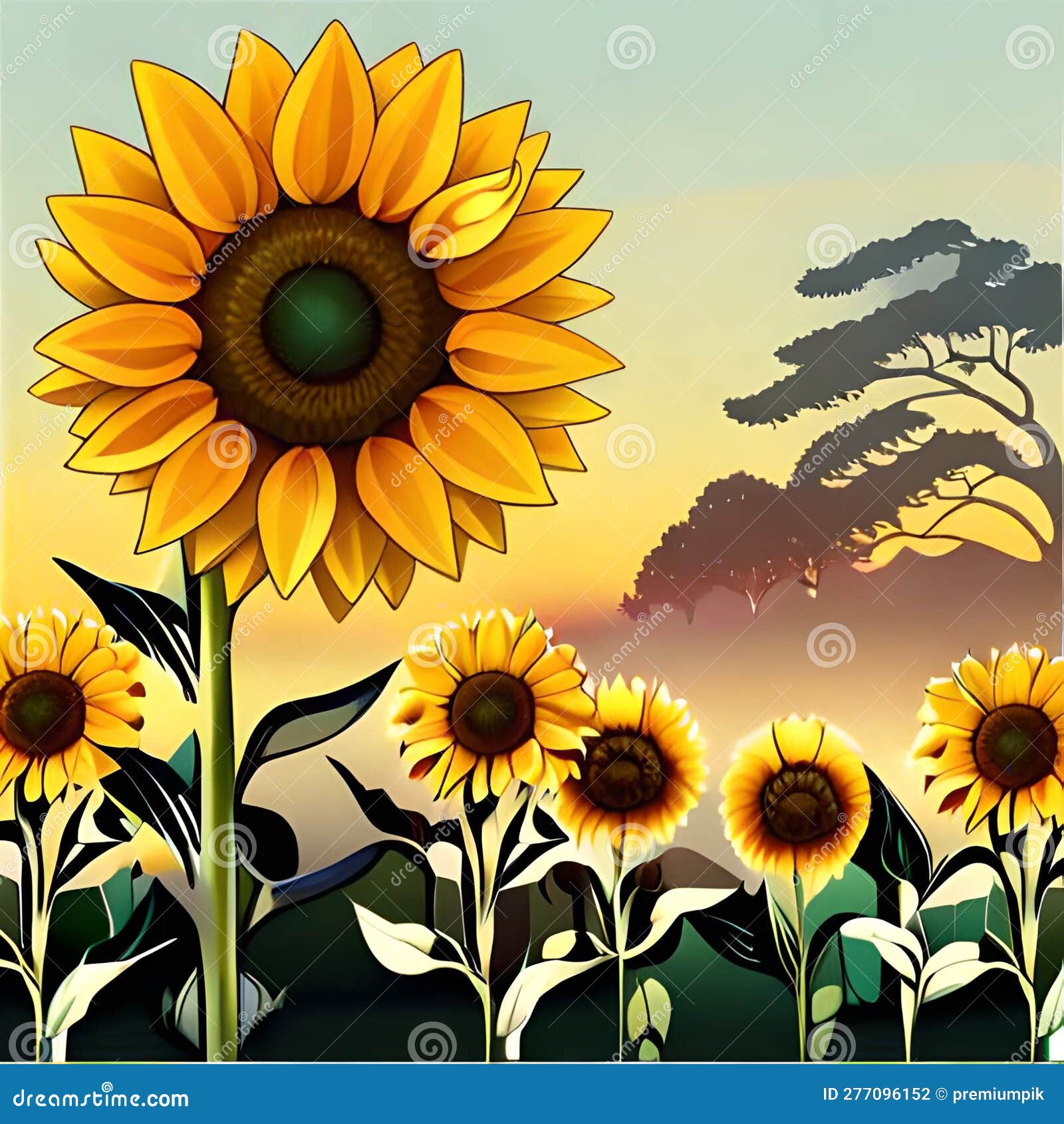 Sunflowers image by AI stock illustration. Illustration of sunflowers