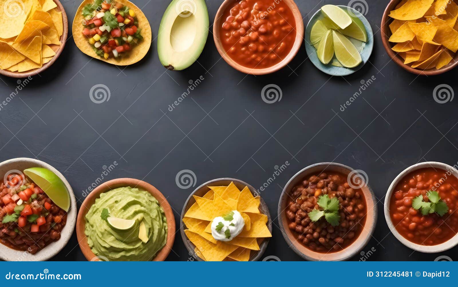 various types of mexican food in bowls