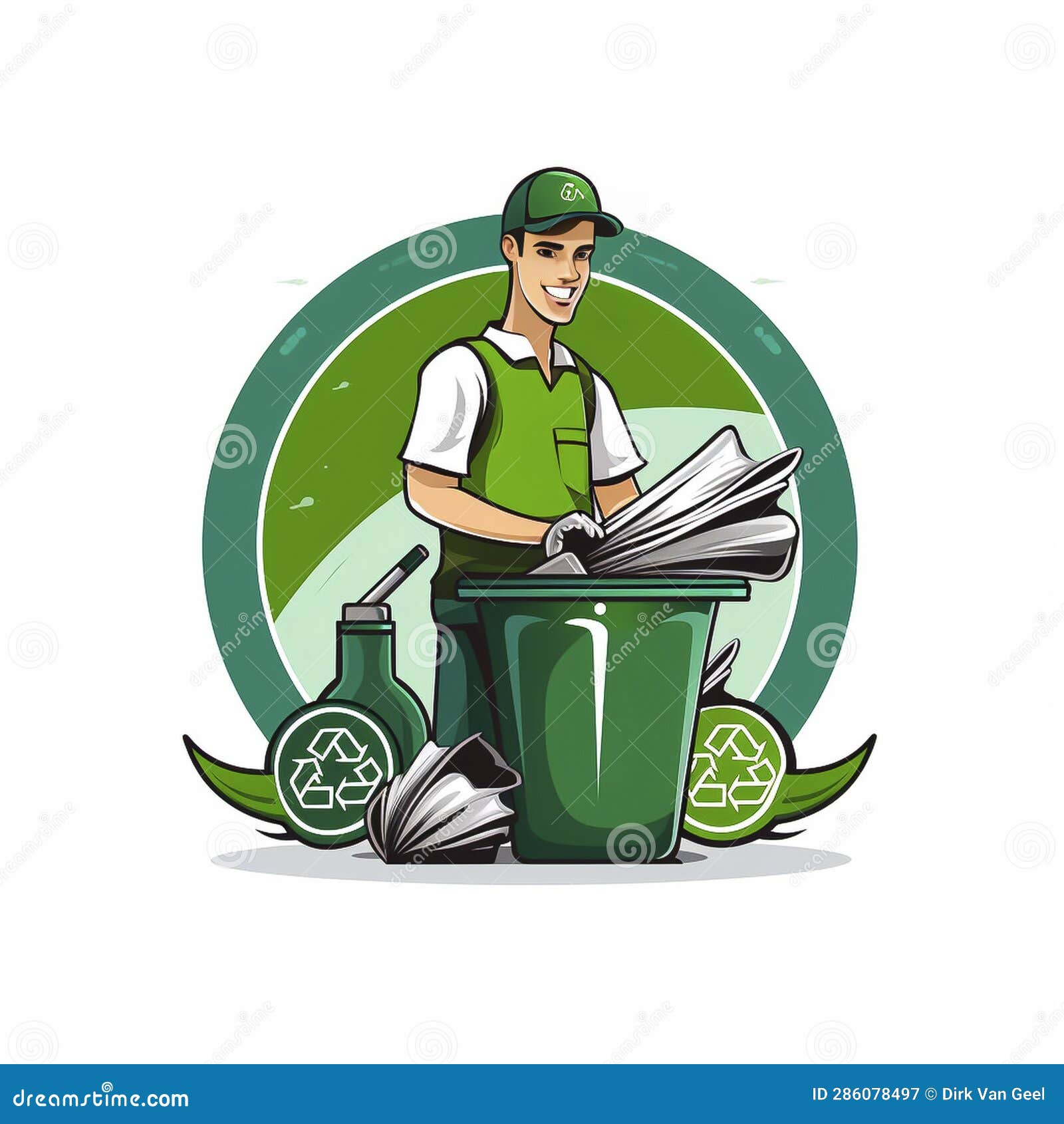 AI Generated, Vector Illustration, Waste Management Company Logo ...