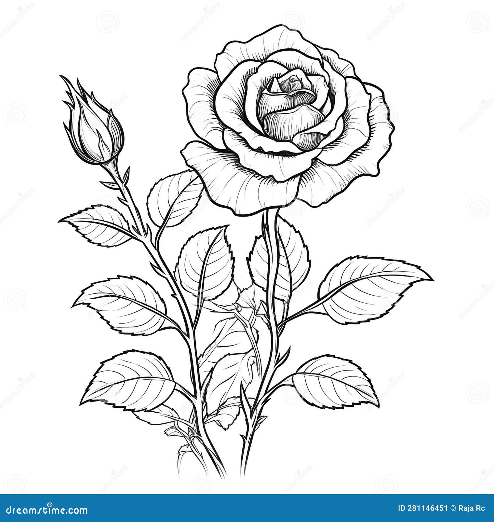 Premium Vector | Rose flower outline isoland hand drawn pencil line art  vector illustration