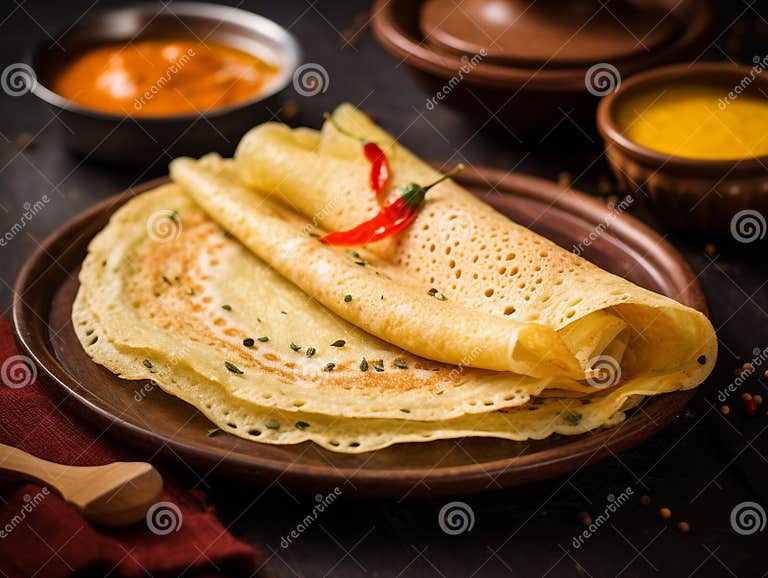 Dosa - South Indian Dish stock illustration. Illustration of street