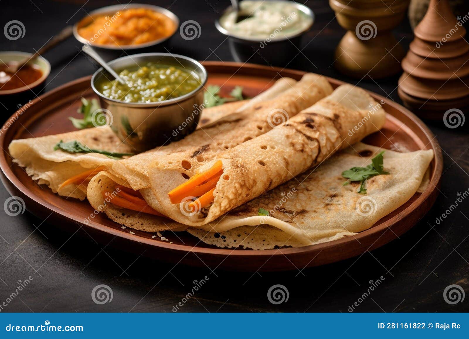 Dosa - South Indian Dish stock illustration. Illustration of crispy
