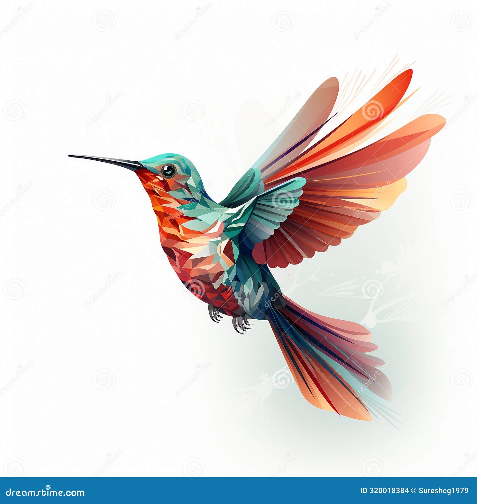 humming bird logo -  style art