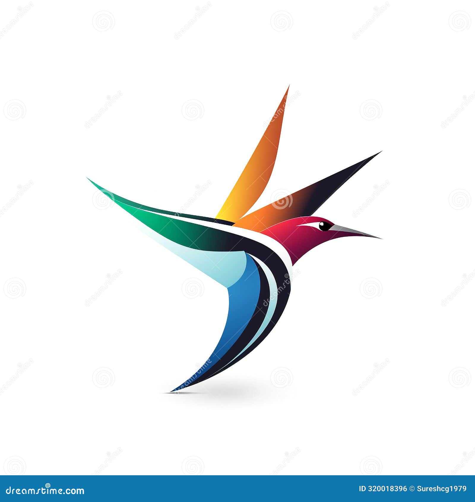 humming bird logo -  style art