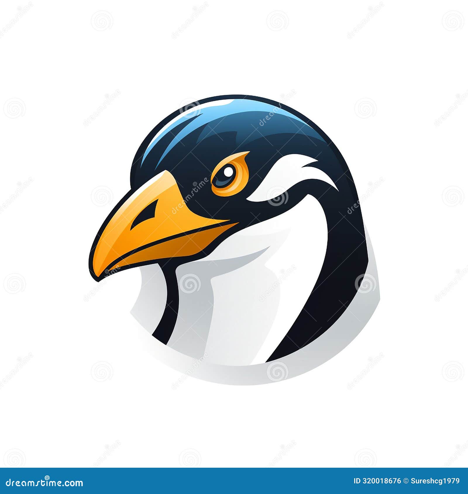 penguin logo -  style art