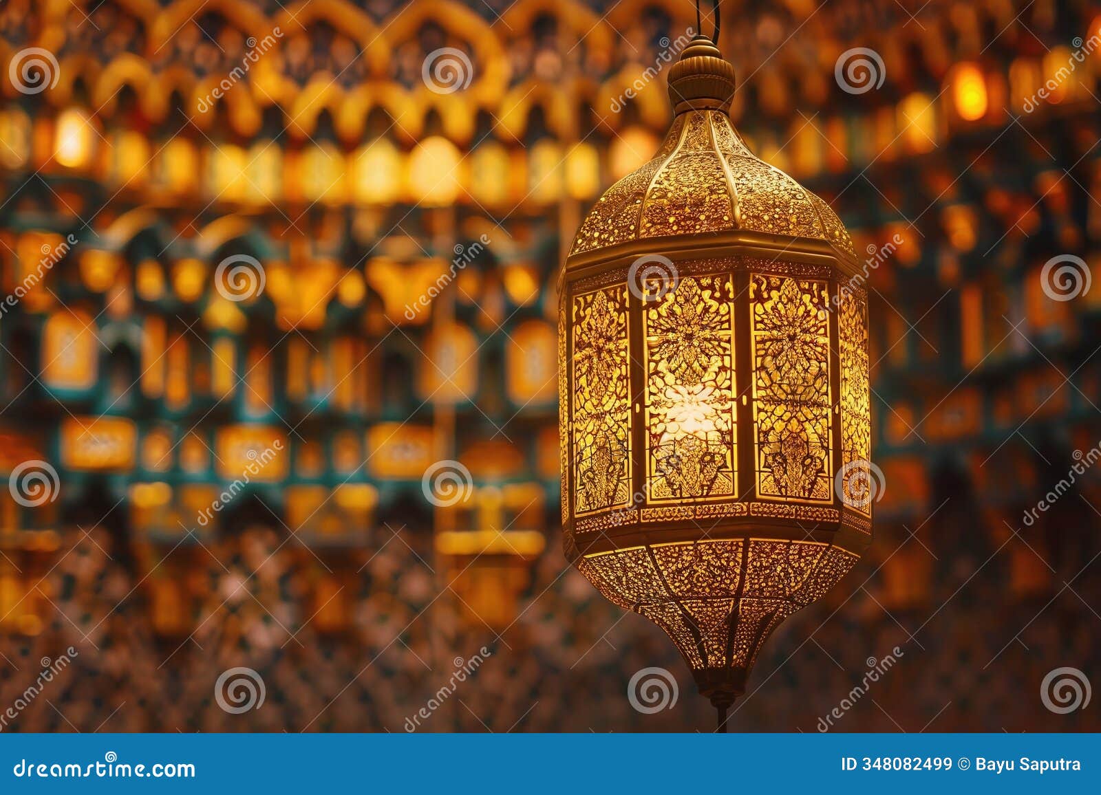 ai generative islamic lantern and background pattern
