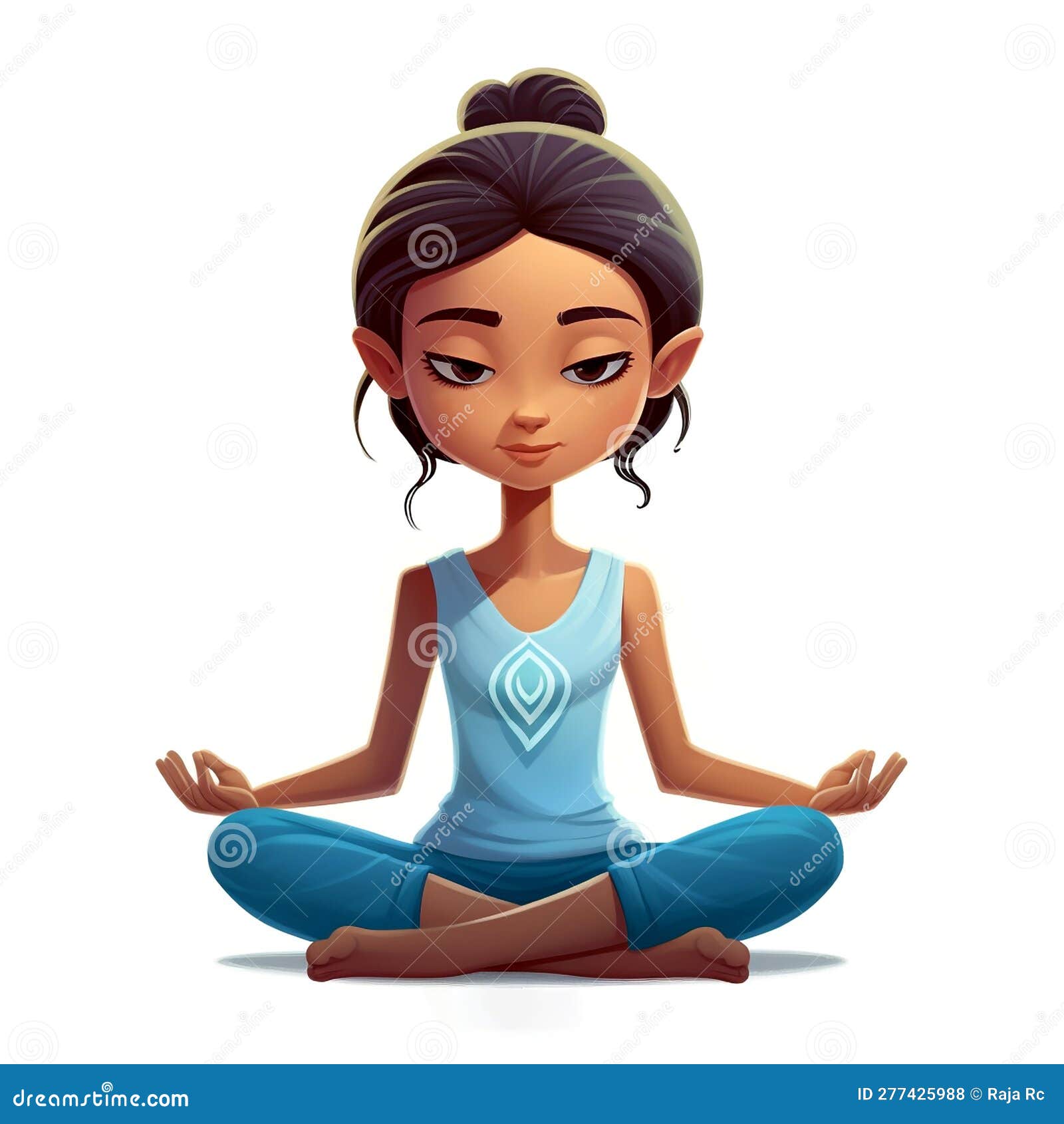 Yoga Girl - Meditation Illustration Stock Illustration - Illustration of  cartoon, exercise: 277425988