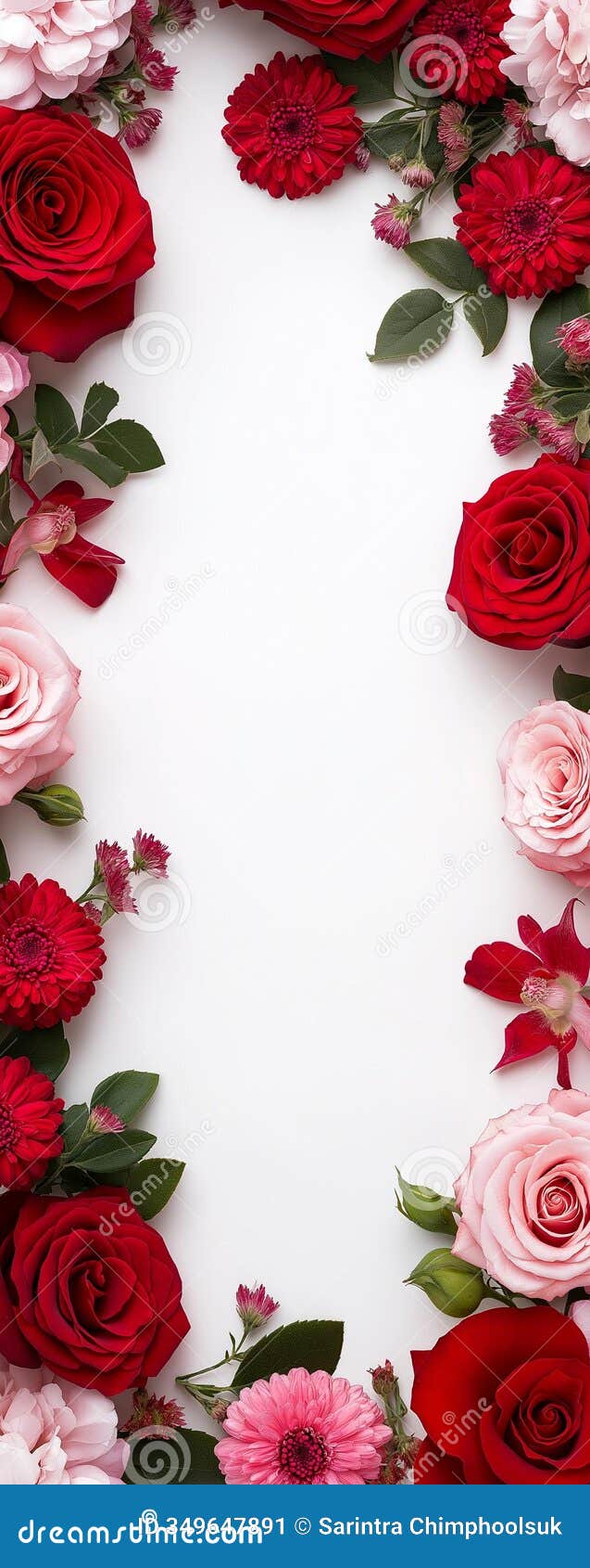 ai generator image of red and pink roses, merigolds