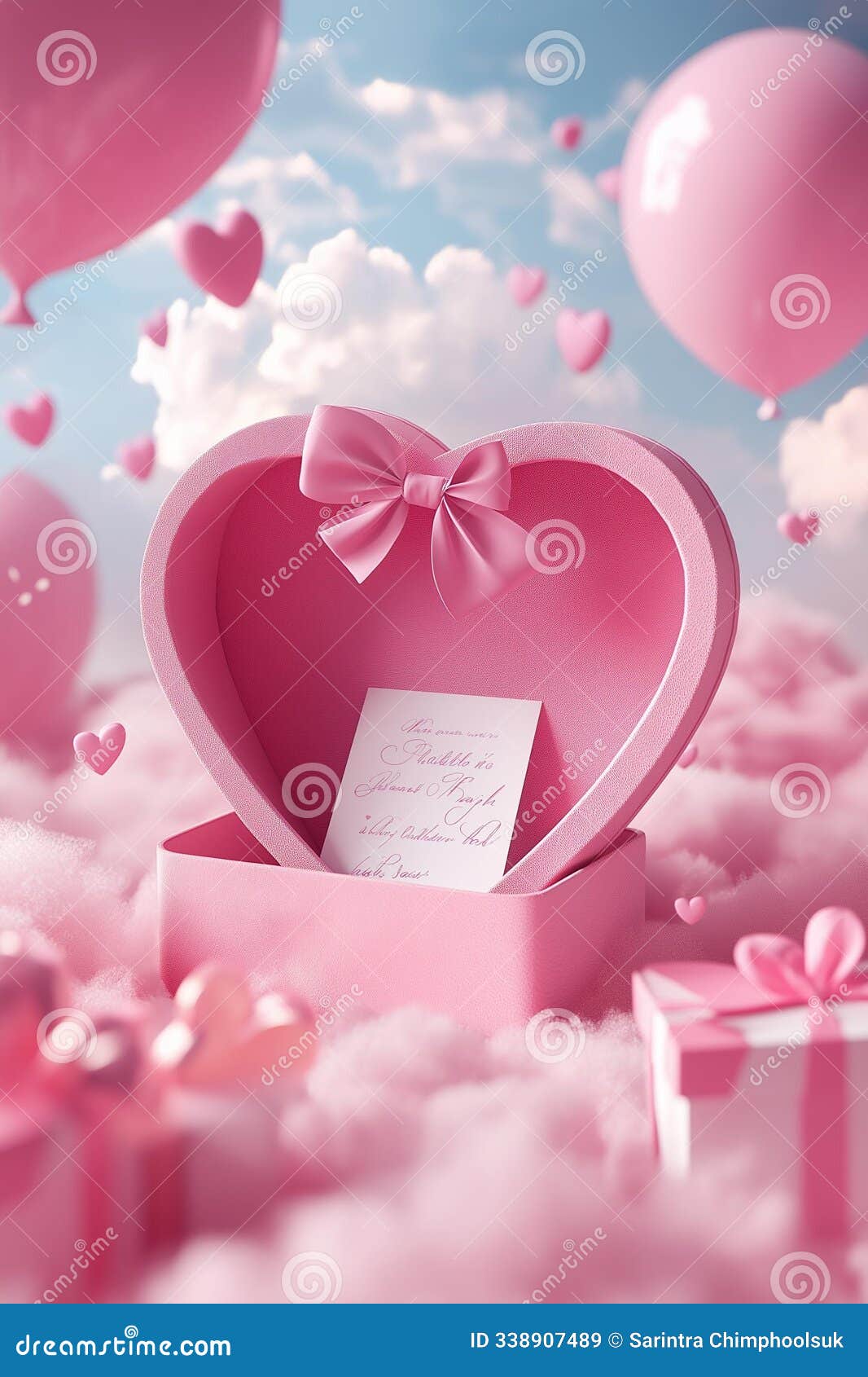ai generator image of valentine's day heart-d box gift
