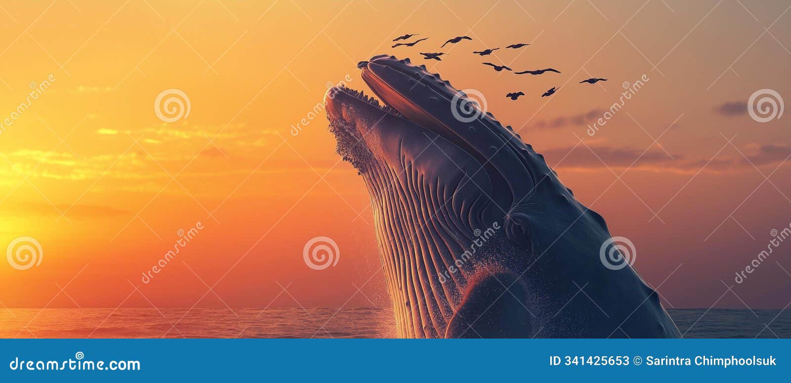 ai generator image of whale,bryde's whale, eden's whale in ocean , the gulf of thailand.