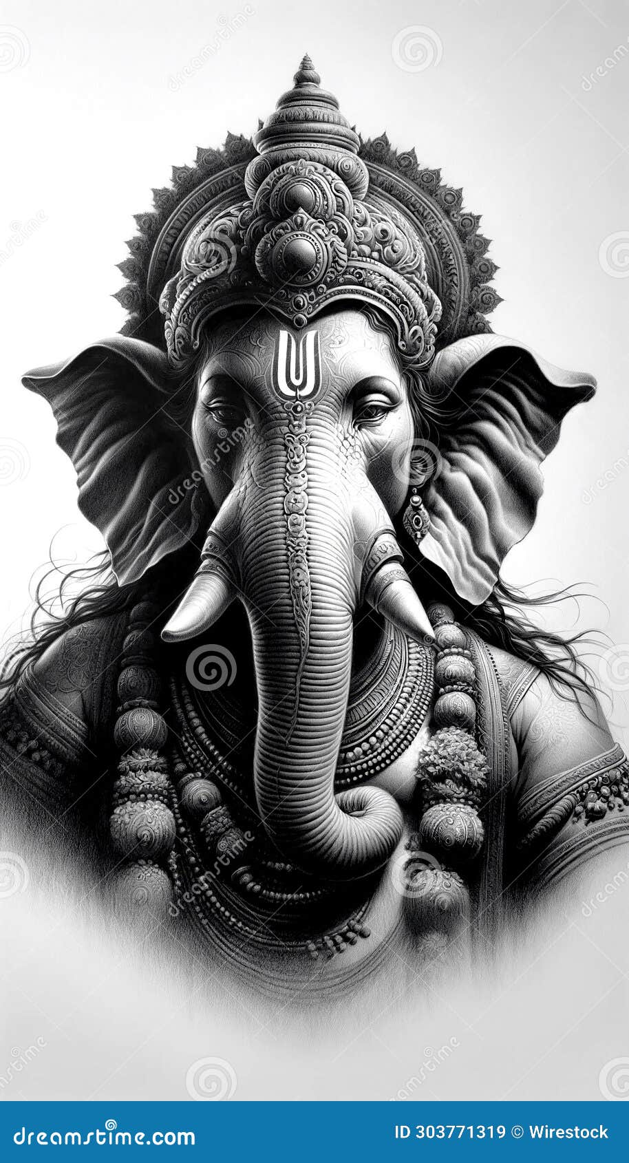 Illustration of a sketch of Lord Ganesha silhouette on a green background  Stock Photo - Alamy