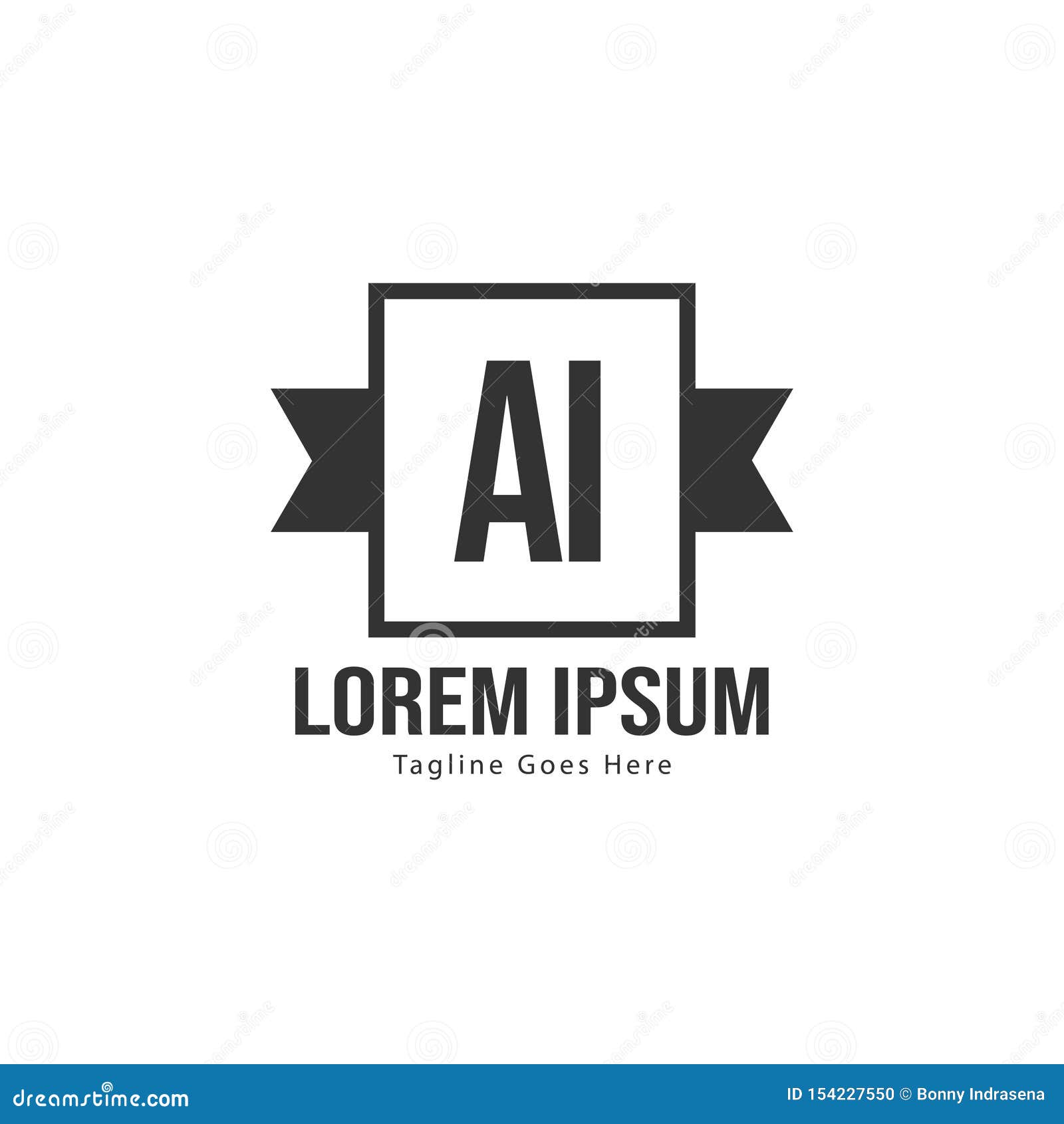 AI Letter Logo Design. Creative Modern AI Letters Icon Illustration