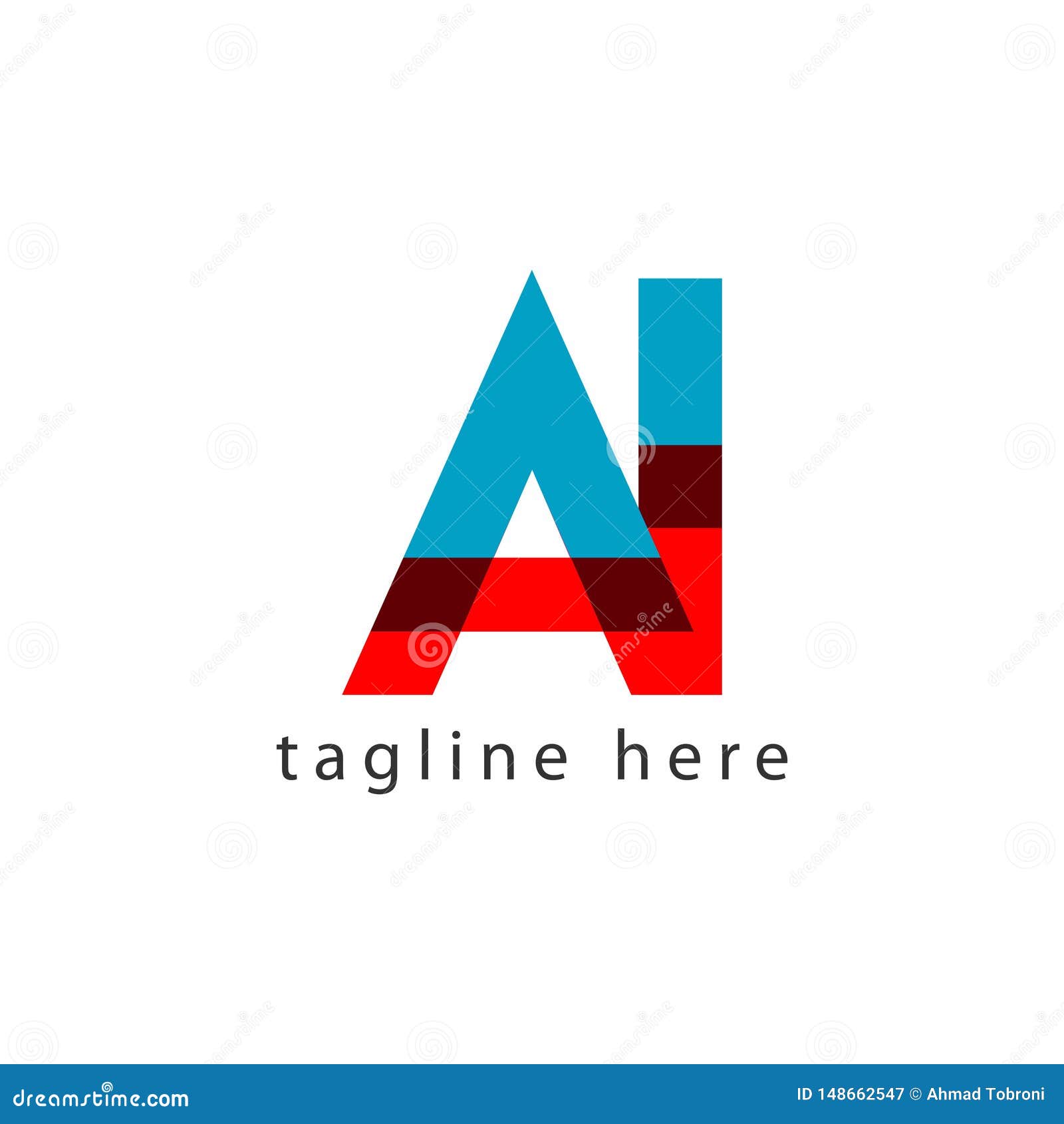 AI Logo Letter Vector Template Design Illustration Stock Vector