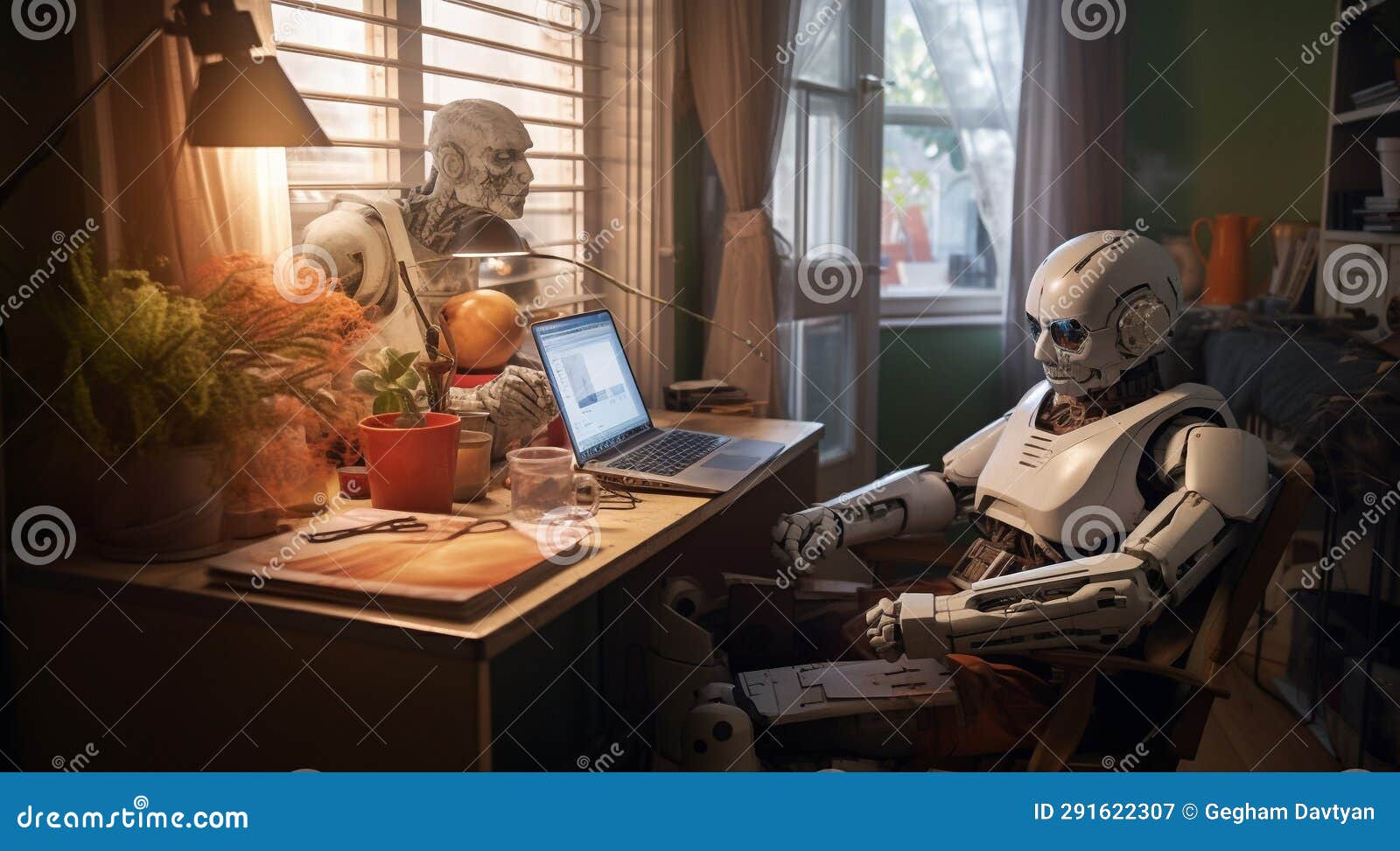 AI Robot Working in the House, AI Robot Doing Homework at Home, Bionic ... Circuit Diagram