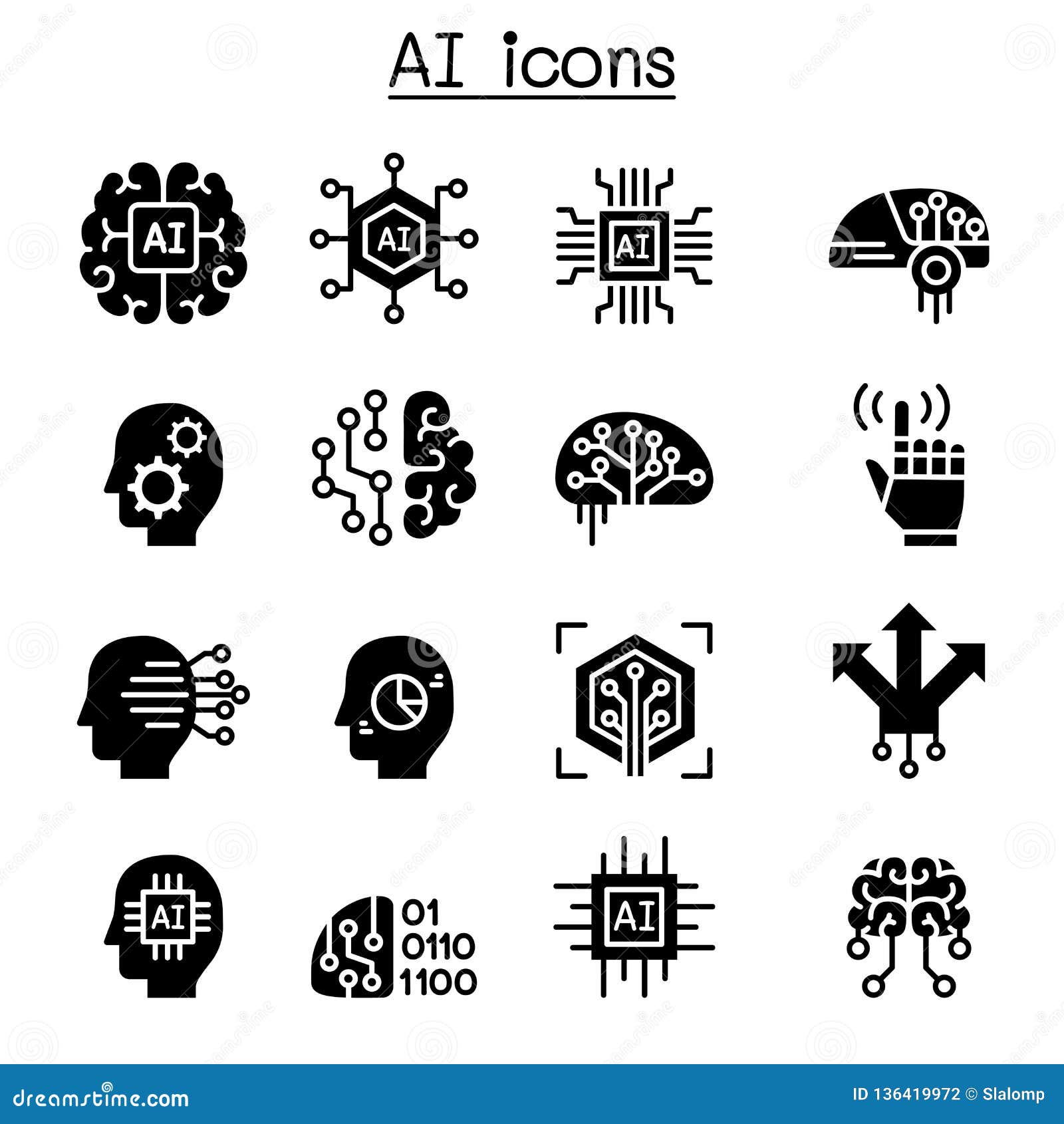 Ai Sistema Del Icono De La Inteligencia Artificial Ilustraci N Del