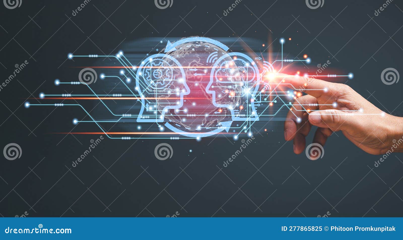 ai smart manufacturing and hitech to communicate with humans for upskill reskill. ai connection automation to global cyber network