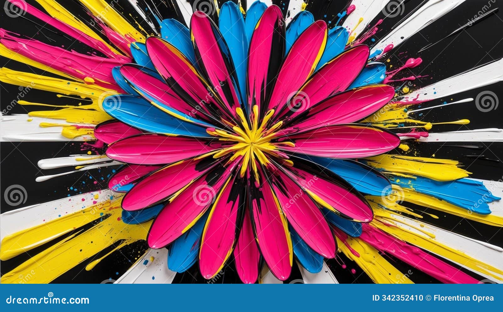 an ai beautiful image of a vibrant flower with energetic and clashing colors