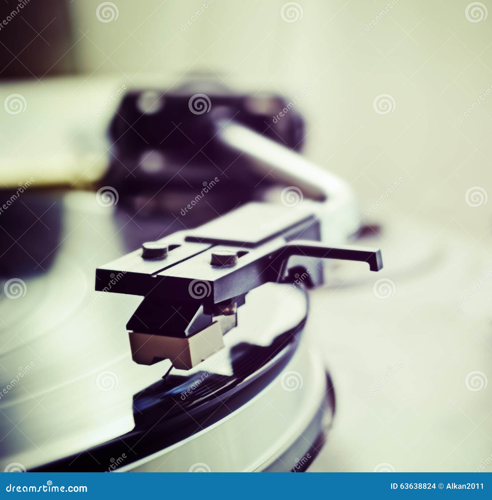 Aiguille De Tourne-disque Dans Le Ton De Vintage Photo stock