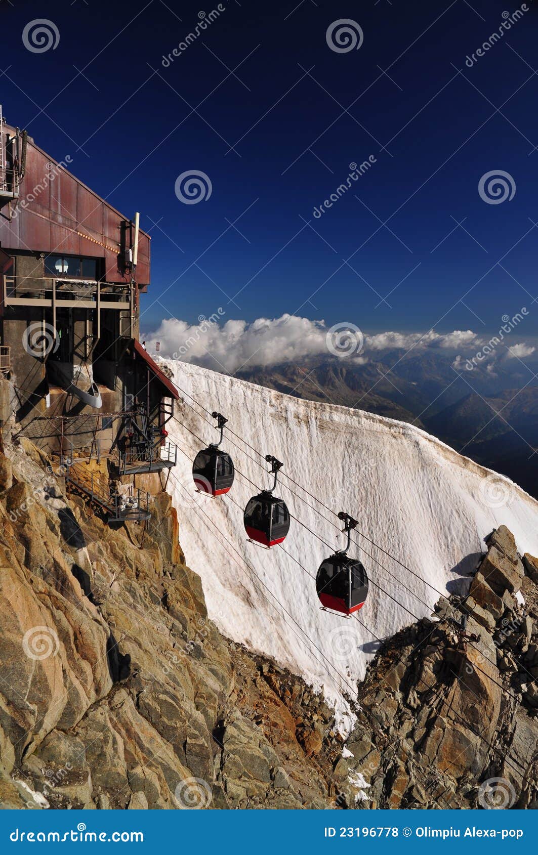 Aiguille Du Midi Cable Car Station Stock Photo Image of glacier