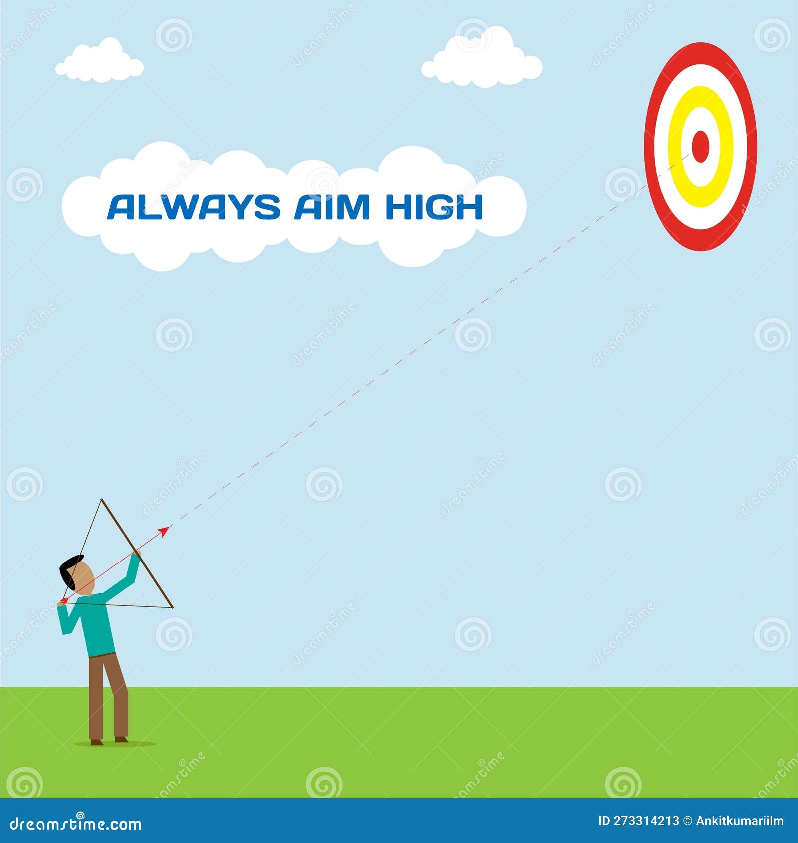 Always Aim for High Vector Illustration Graphic Stock Illustration