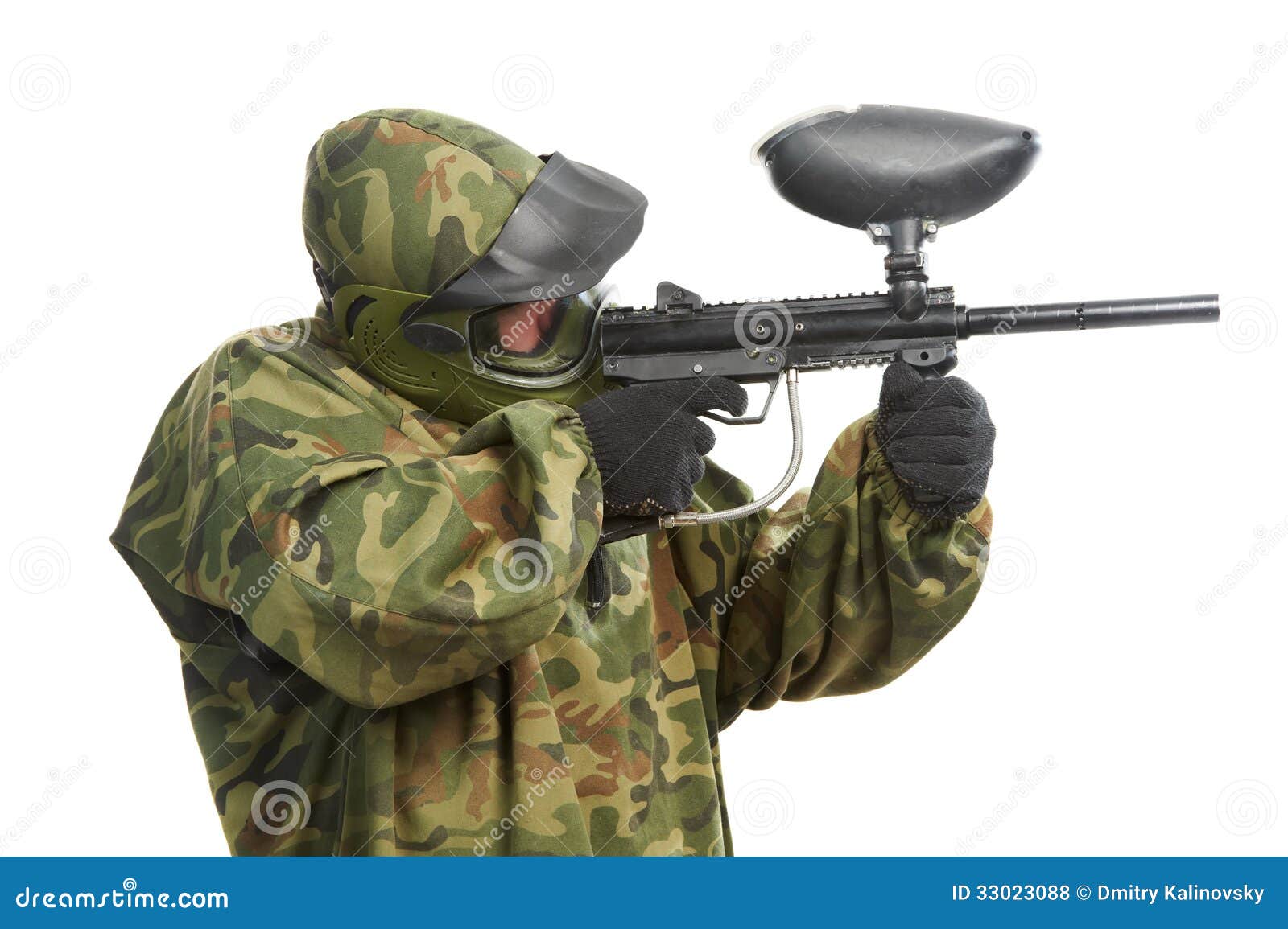 Aiming paintball player stock photo. Image of glasses - 33023088
