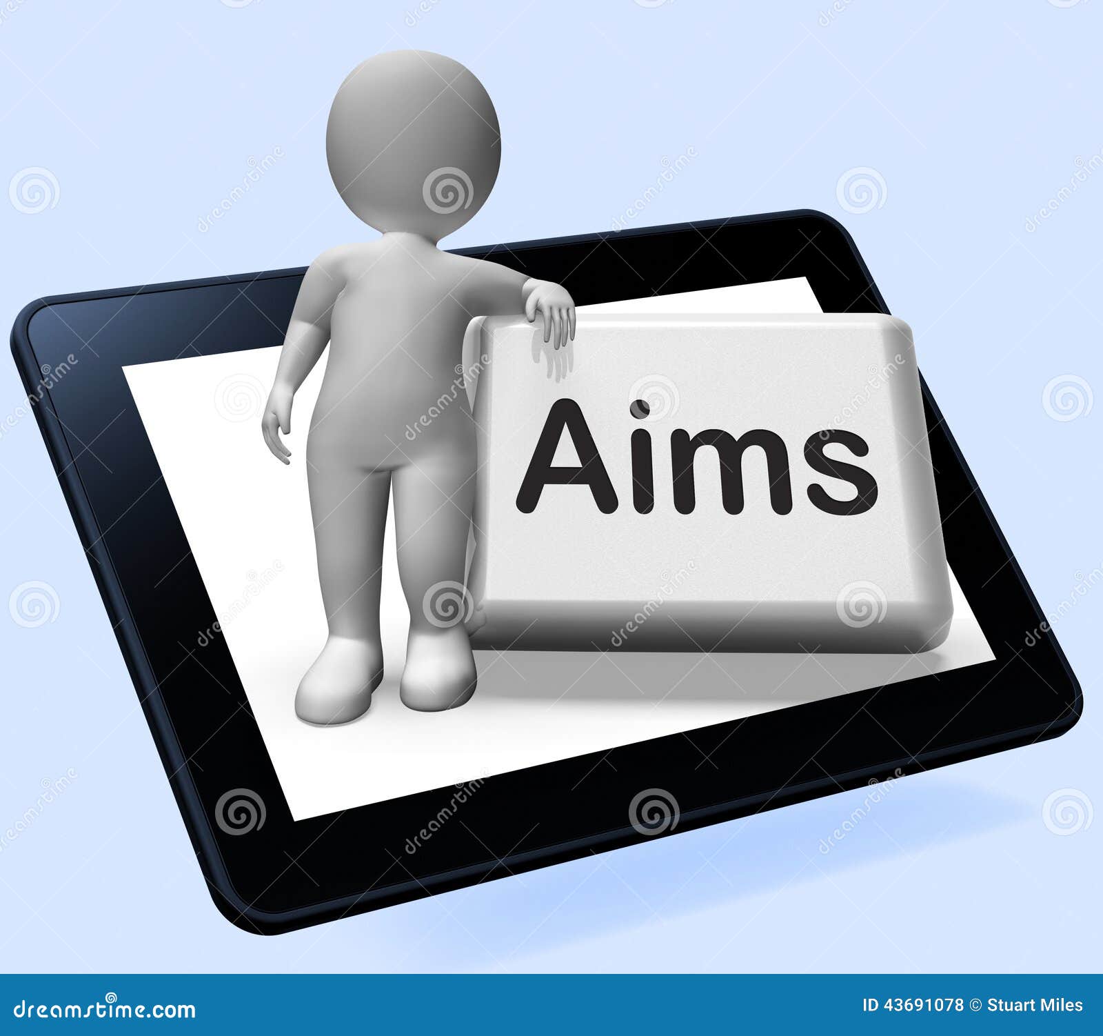 aims button with character shows targeting purpose and aspiration