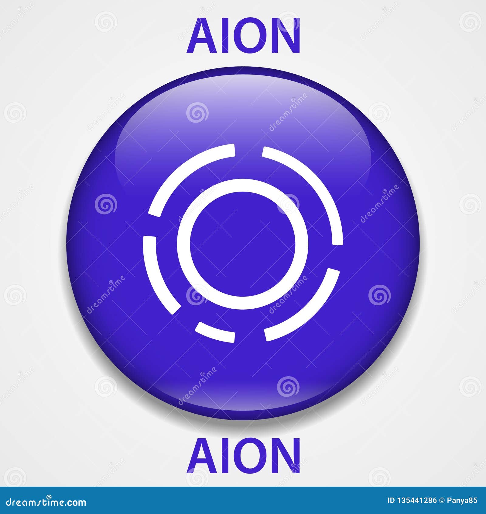 Aion Coin Cryptocurrency Blockchain Icon. Virtual ...