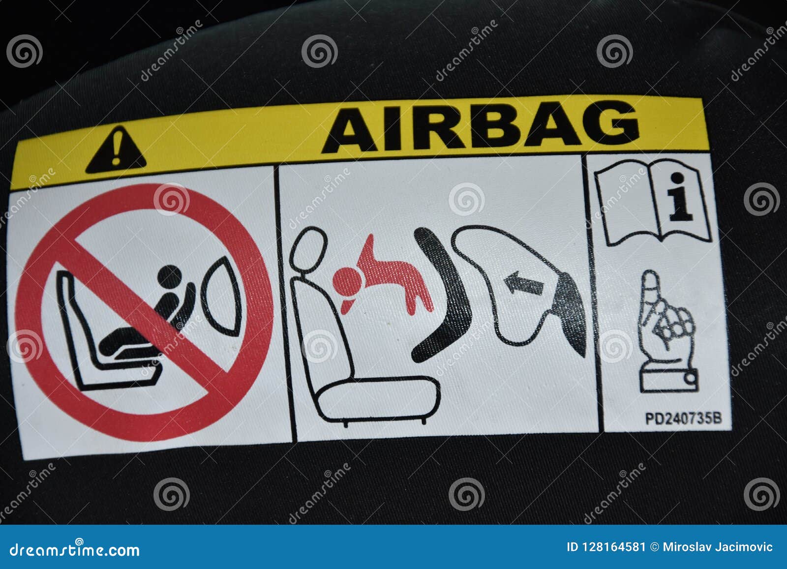 Air bag symbol in the car stock image. Image of fender 128164581