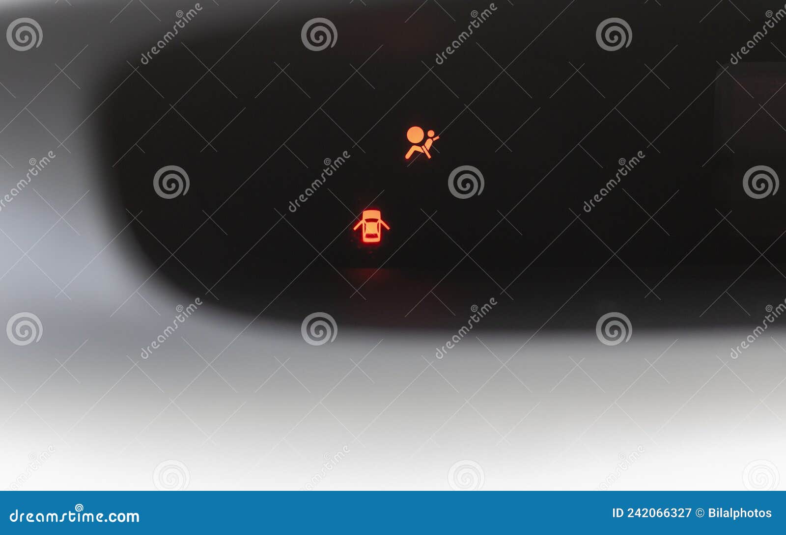 Air Bag and Vehicle Door Open Warning Lights Stock Image Image of