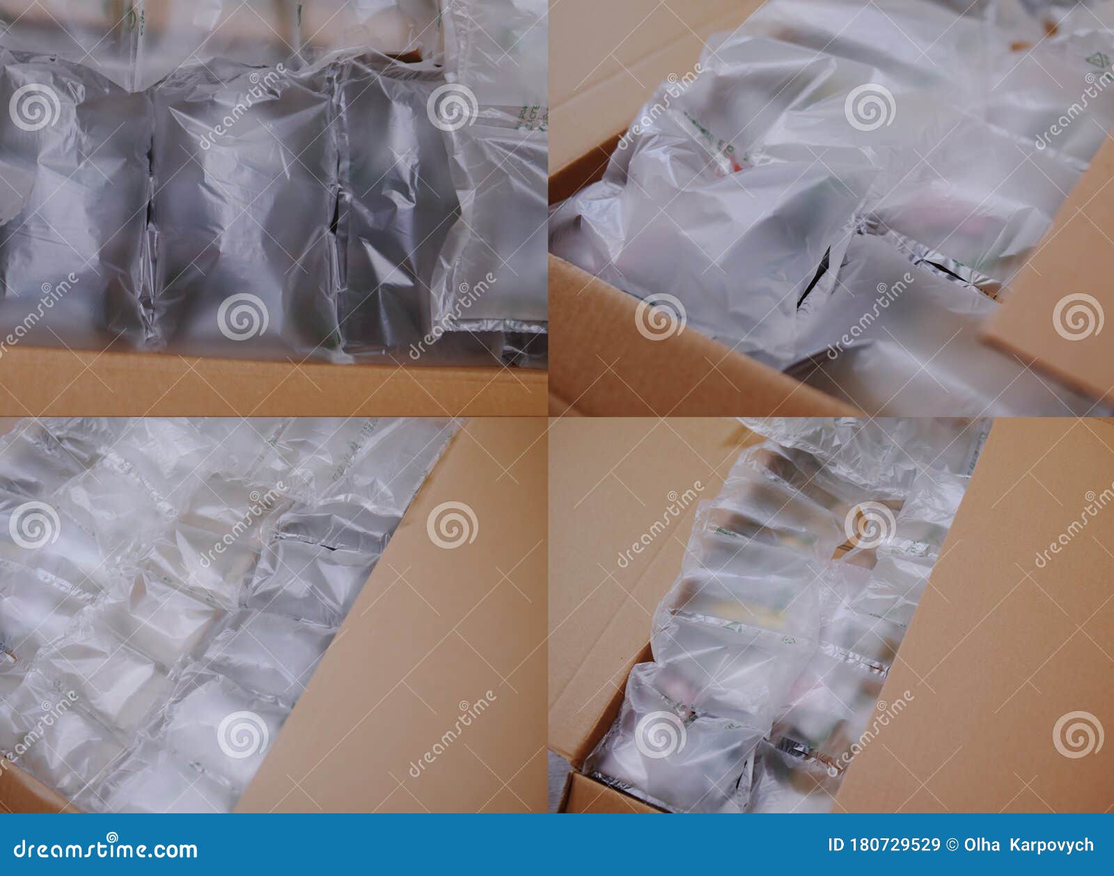 Air filled plastic bags packaging