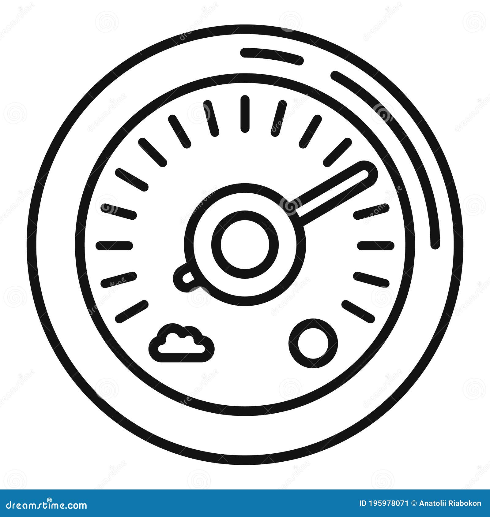 Digital barometer icon outline style Royalty Free Vector