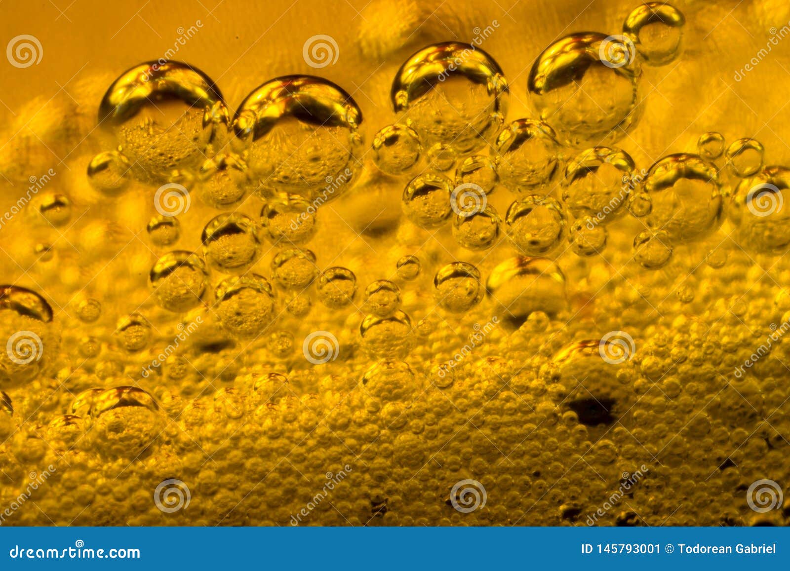 Air Bubbles in Golden Liquid Abstract Stock Image Image of beer