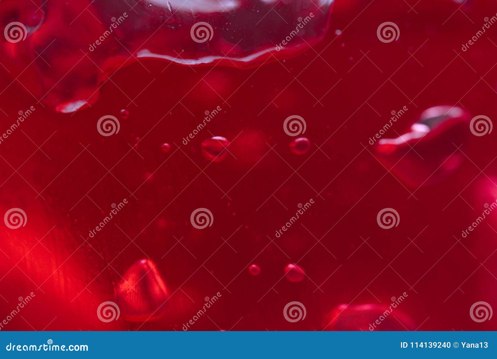 Air Bubbles in a Red Jelly. the Background of Jelly Stock Photo Image