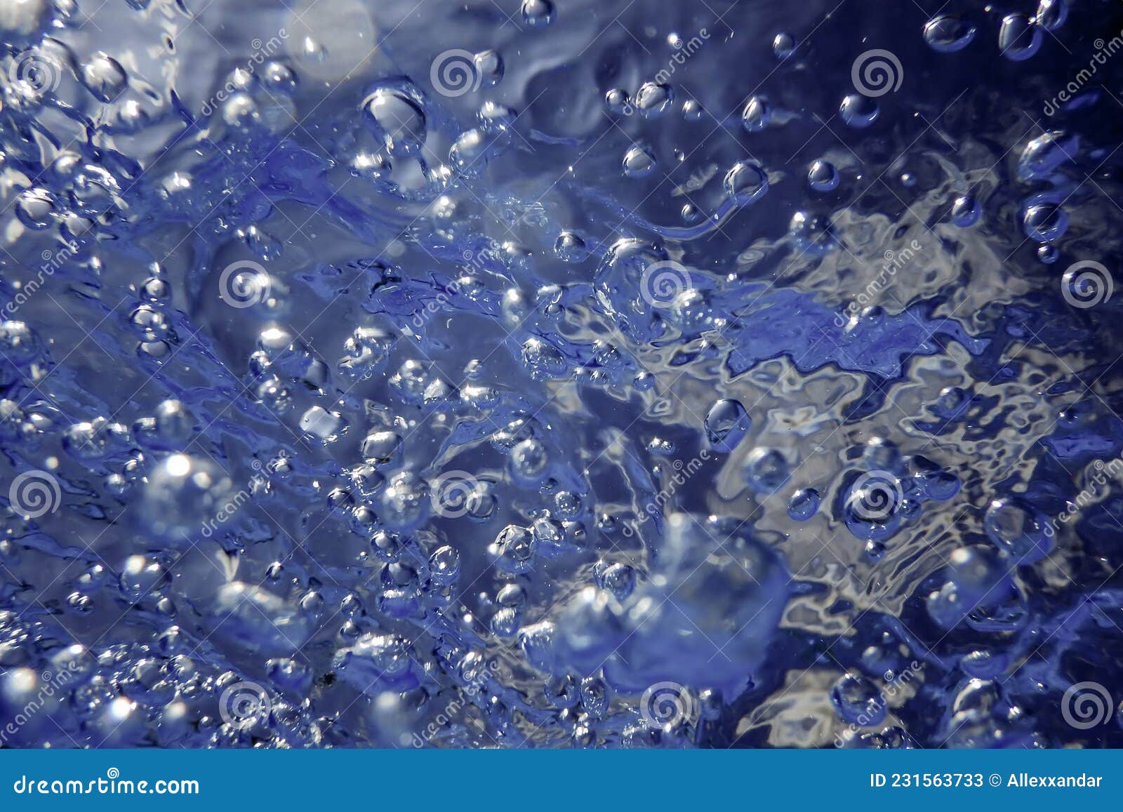 Air Bubbles, Underwater Bubbles Abstract Underwater Background Stock