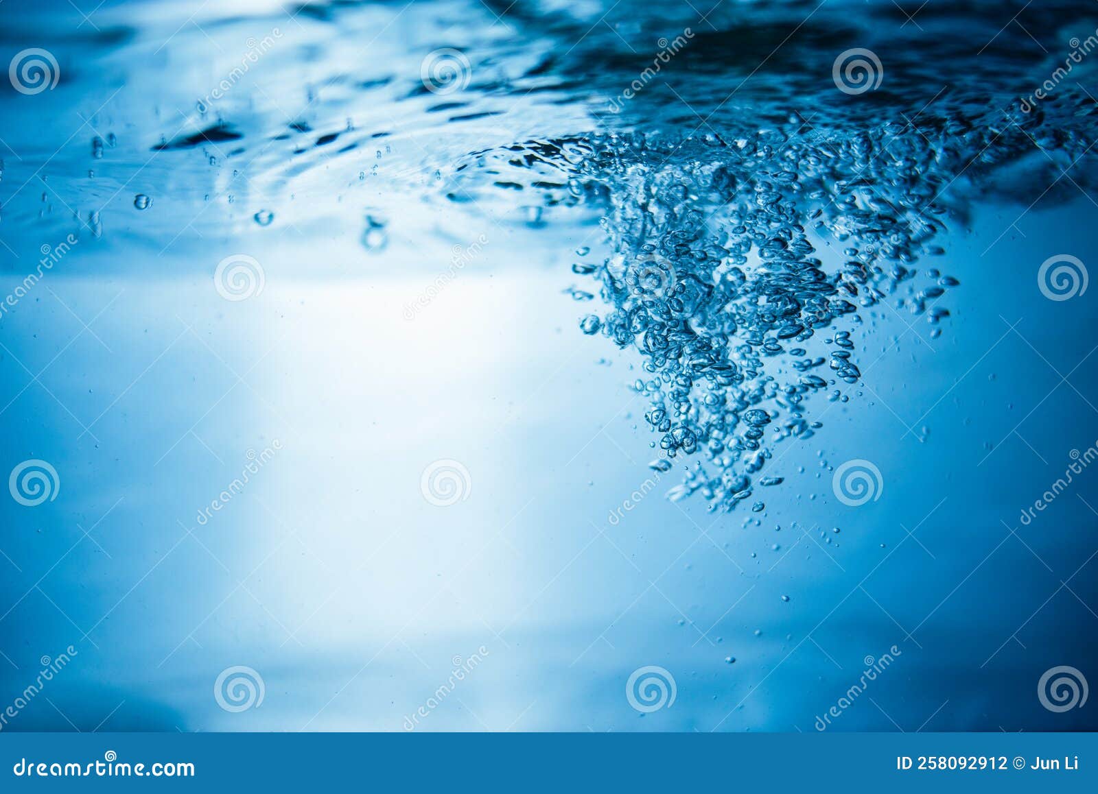 Air Bubbles in Water Under Blue Lighting Stock Photo Image of bubble