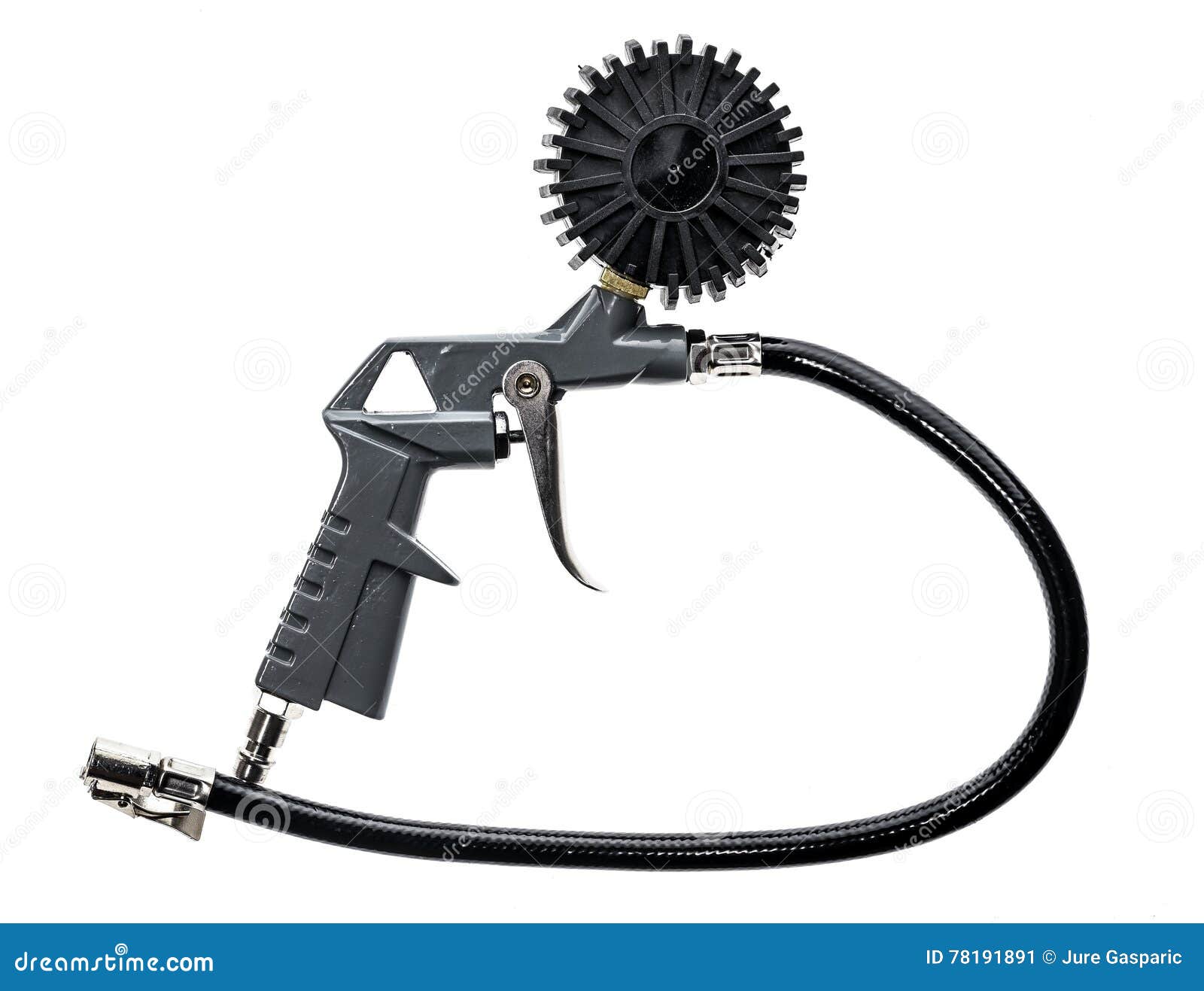 Air Compressor Gun with Manometer Isolated on a White Background Stock Image Image of gauge