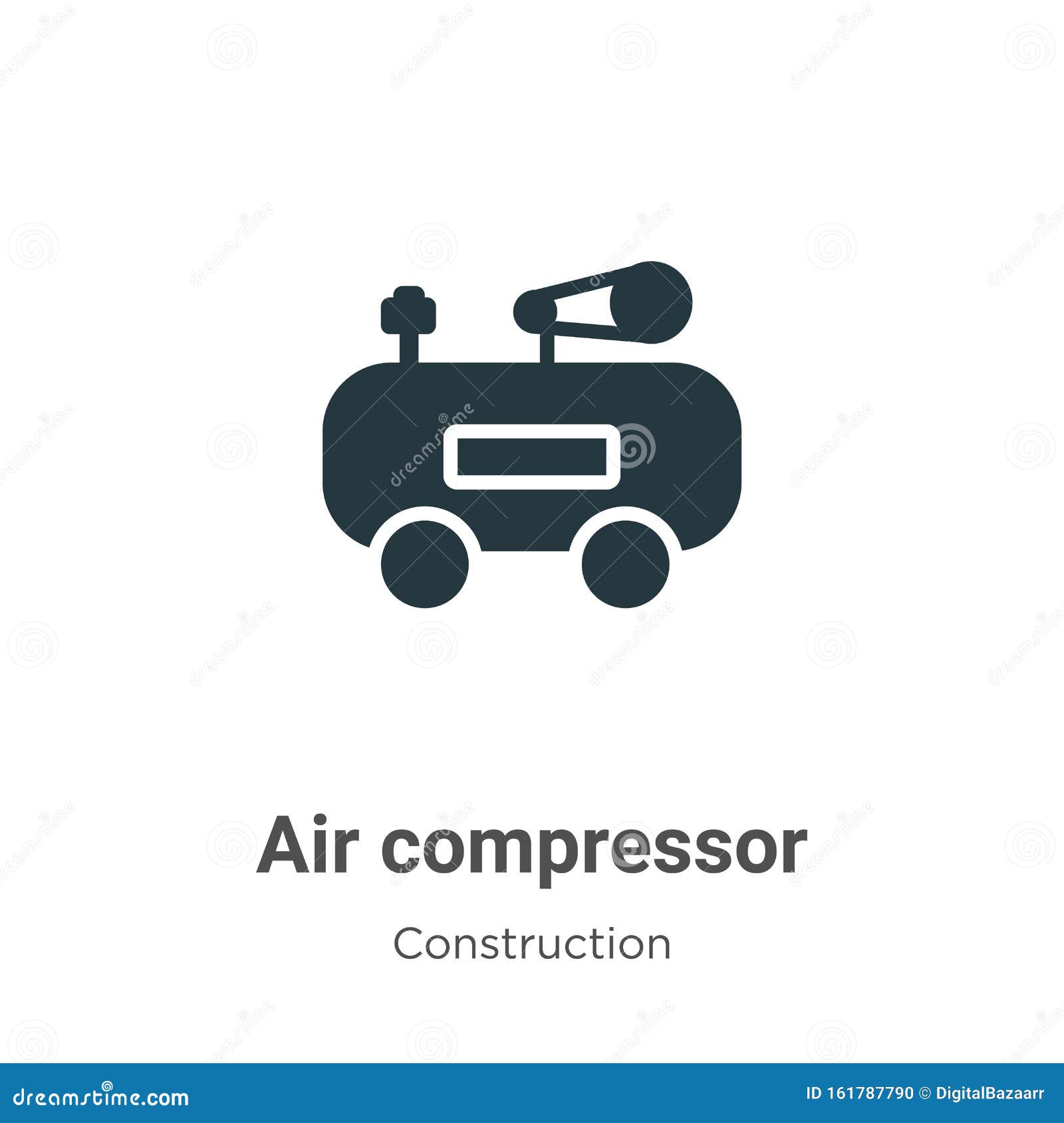 Air Compressor Vector Icon on White Background. Flat Vector Air