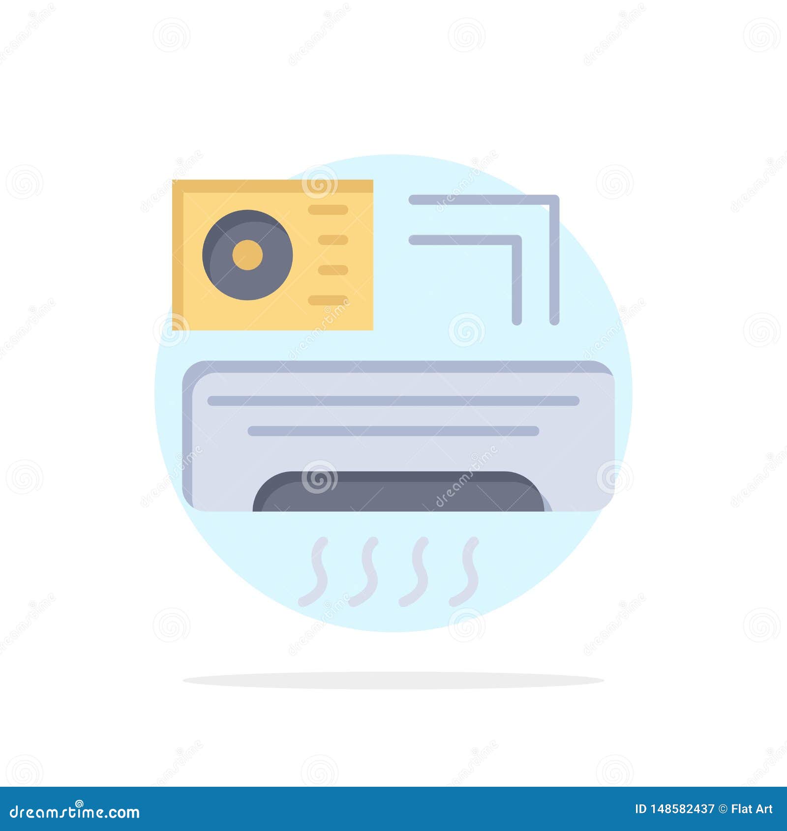 Air, Aircondition, Ac, Room Abstract Circle Background Flat Color Icon
