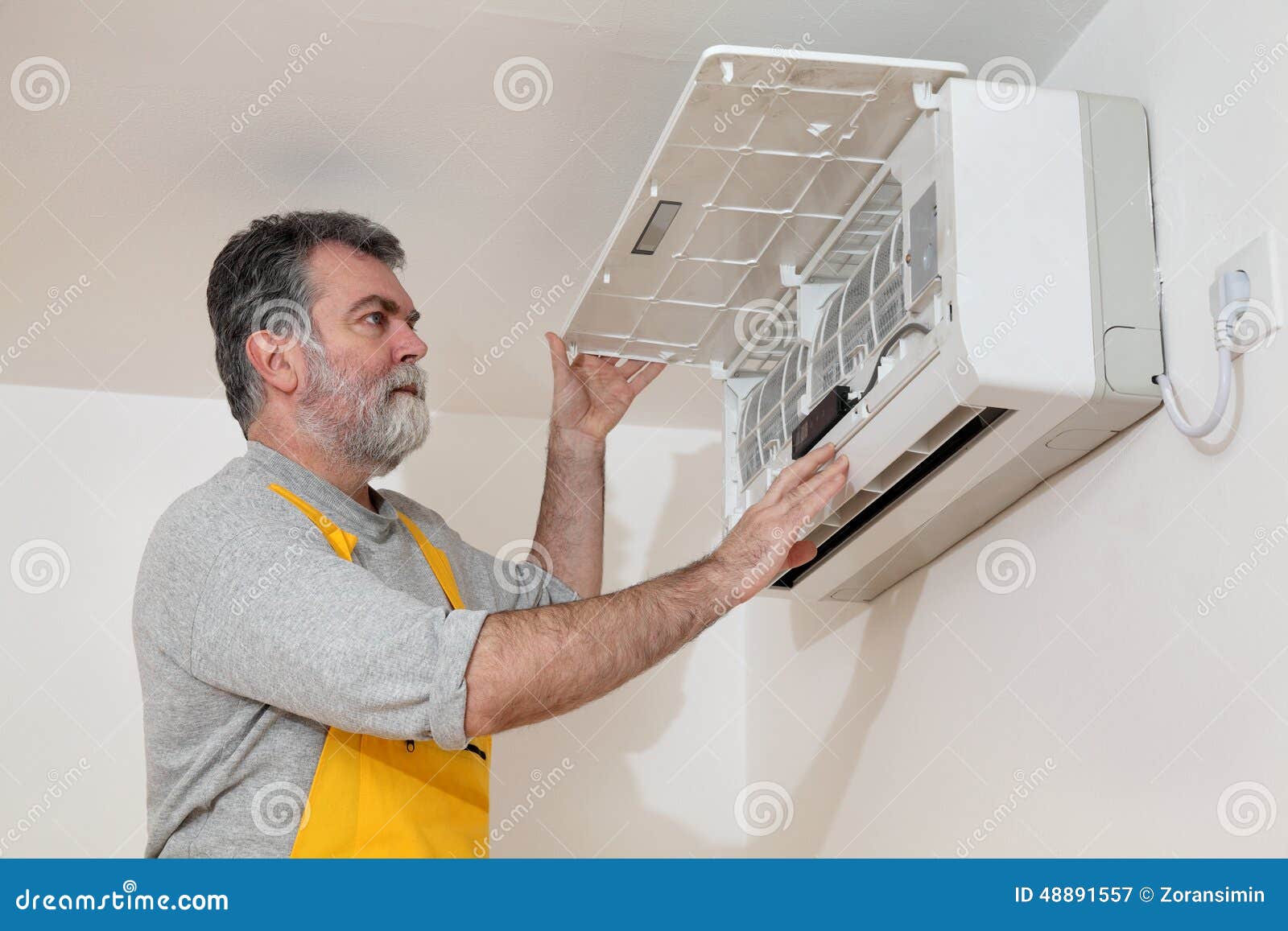 Air Condition Examine or Install Stock Image Image of cold, handyman