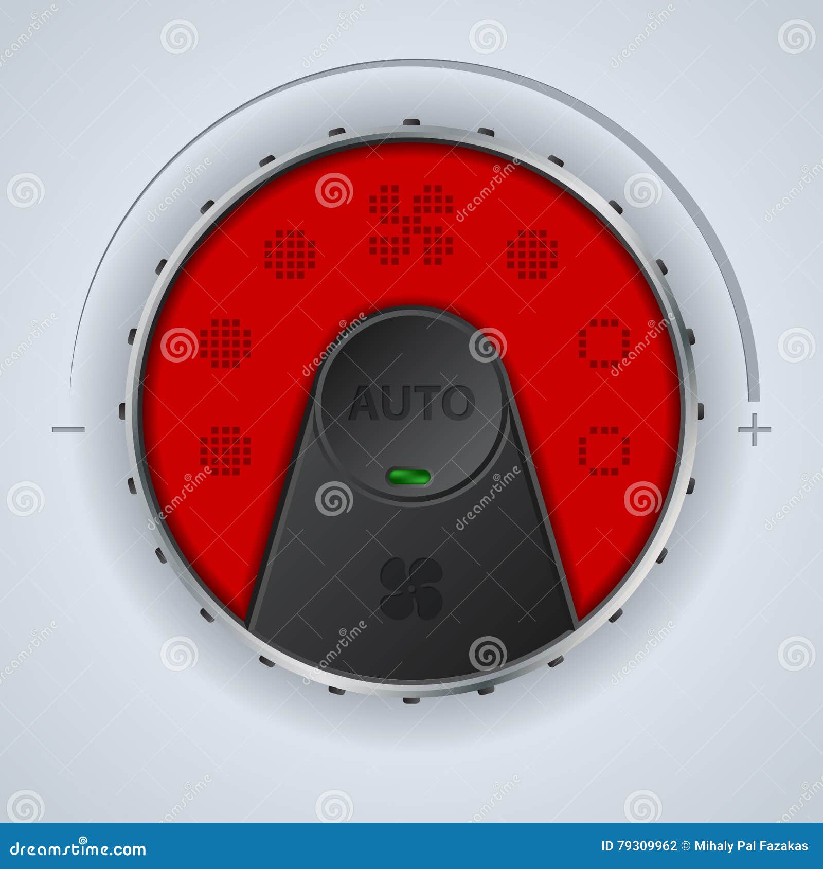 Air Condition Gauge with Red Lcd and Two Buttons Stock Vector