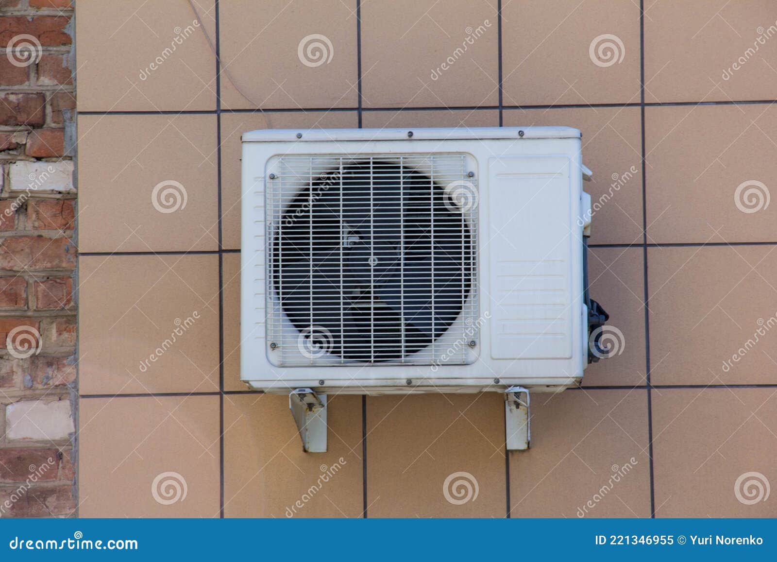 Air Conditioner Attached To a Tiled Wall Stock Image Image of tiled