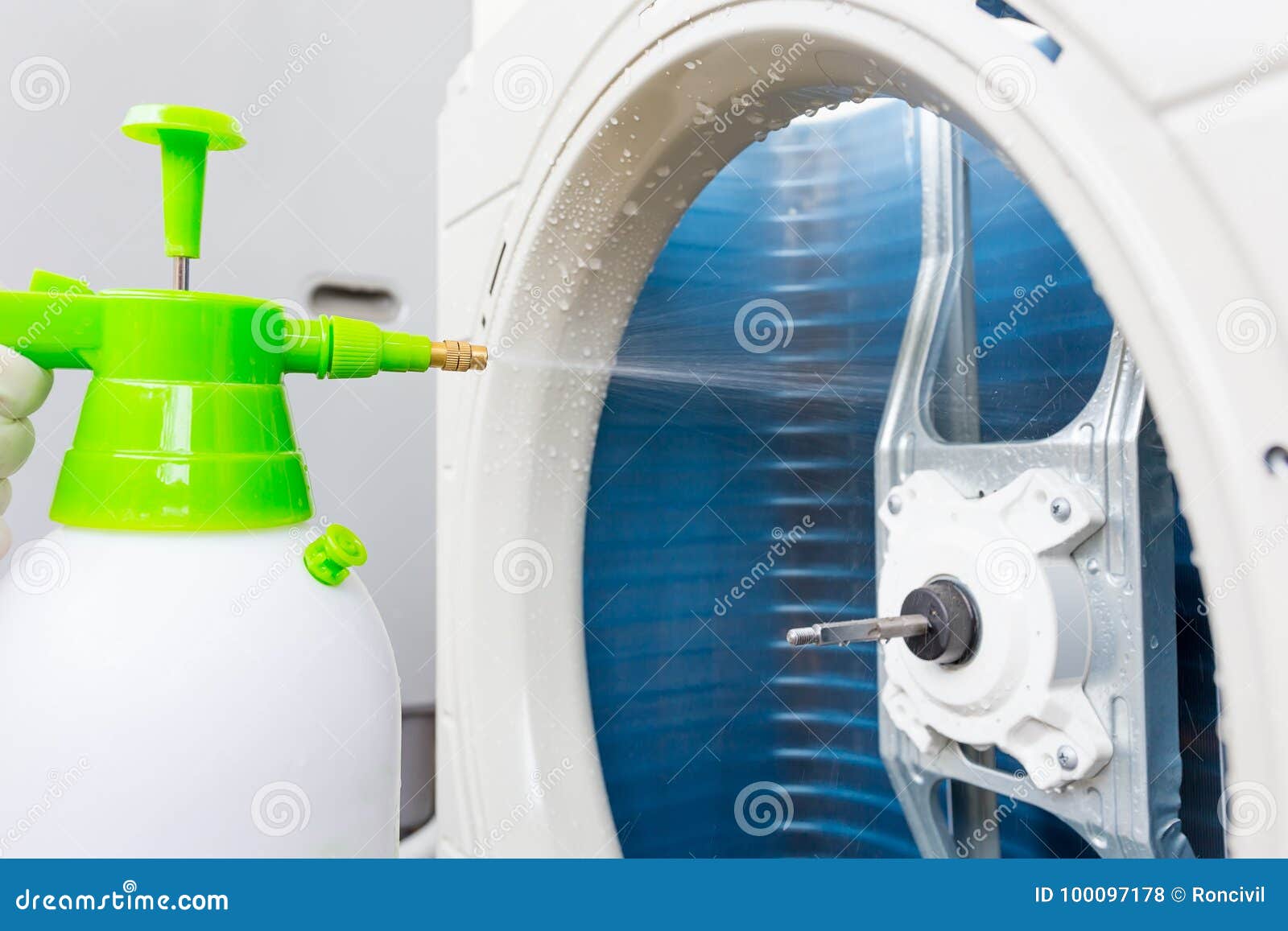 Air Conditioner Cleaning stock photo. Image of machinery 100097178