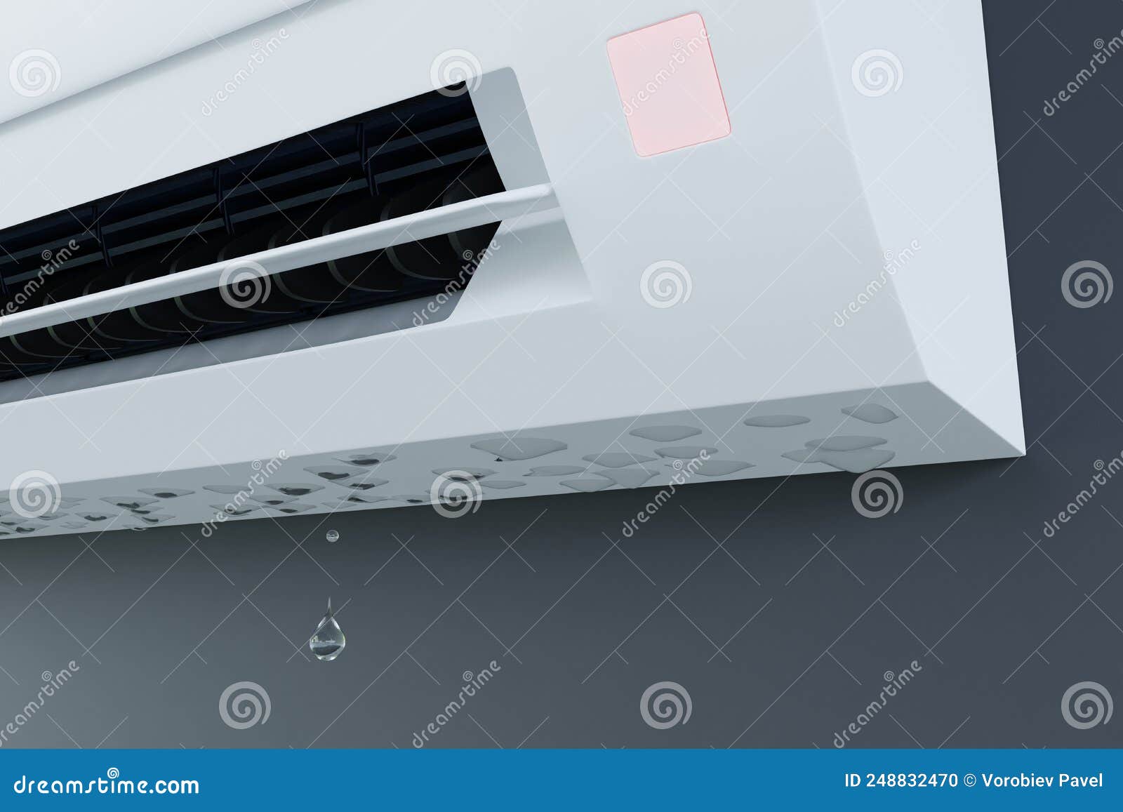 Air Conditioner Drain Leak 3d Stock Photo Image of control