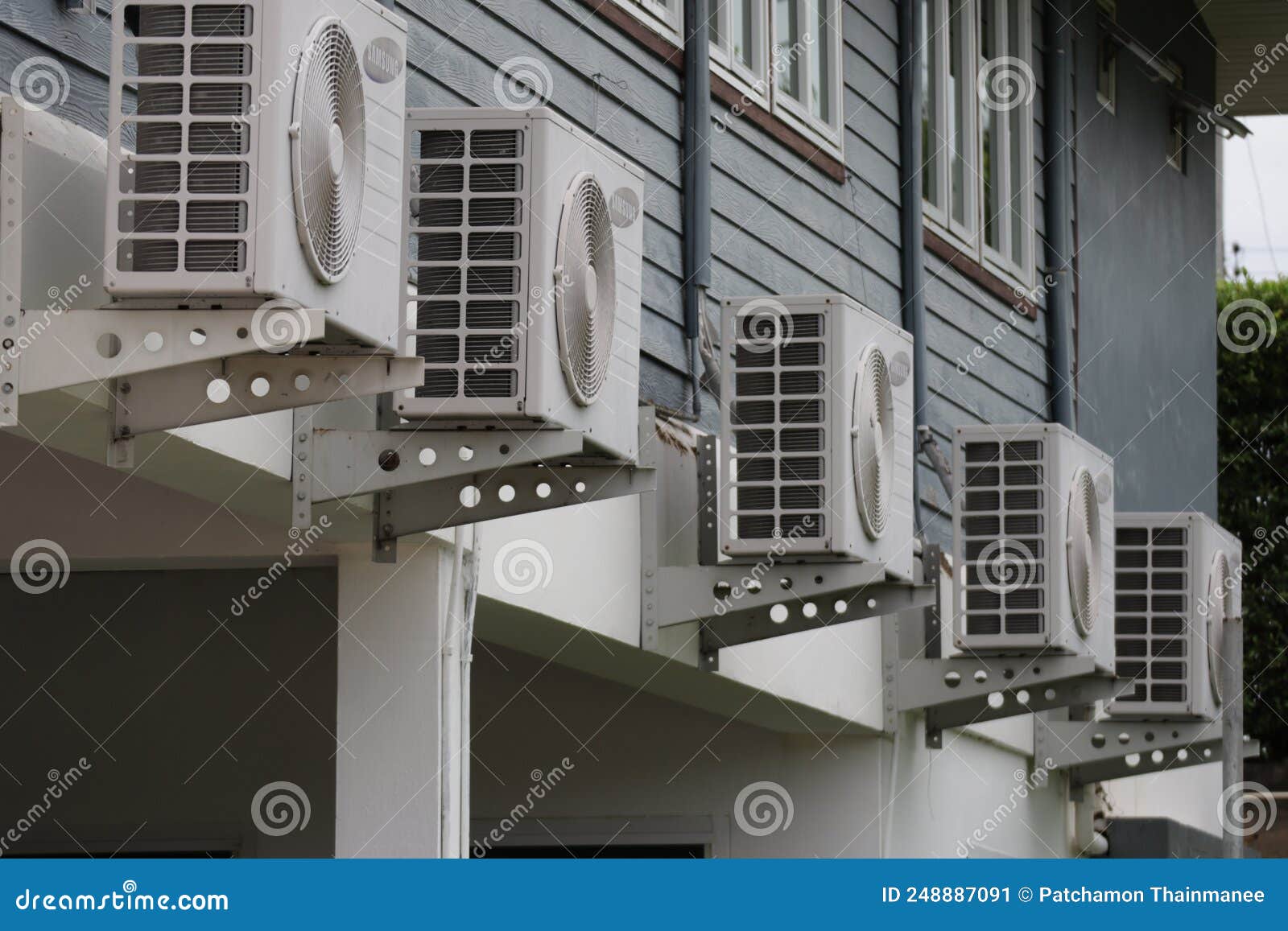 Air Conditioner Fans Installed Outside the Building, Air Conditioning