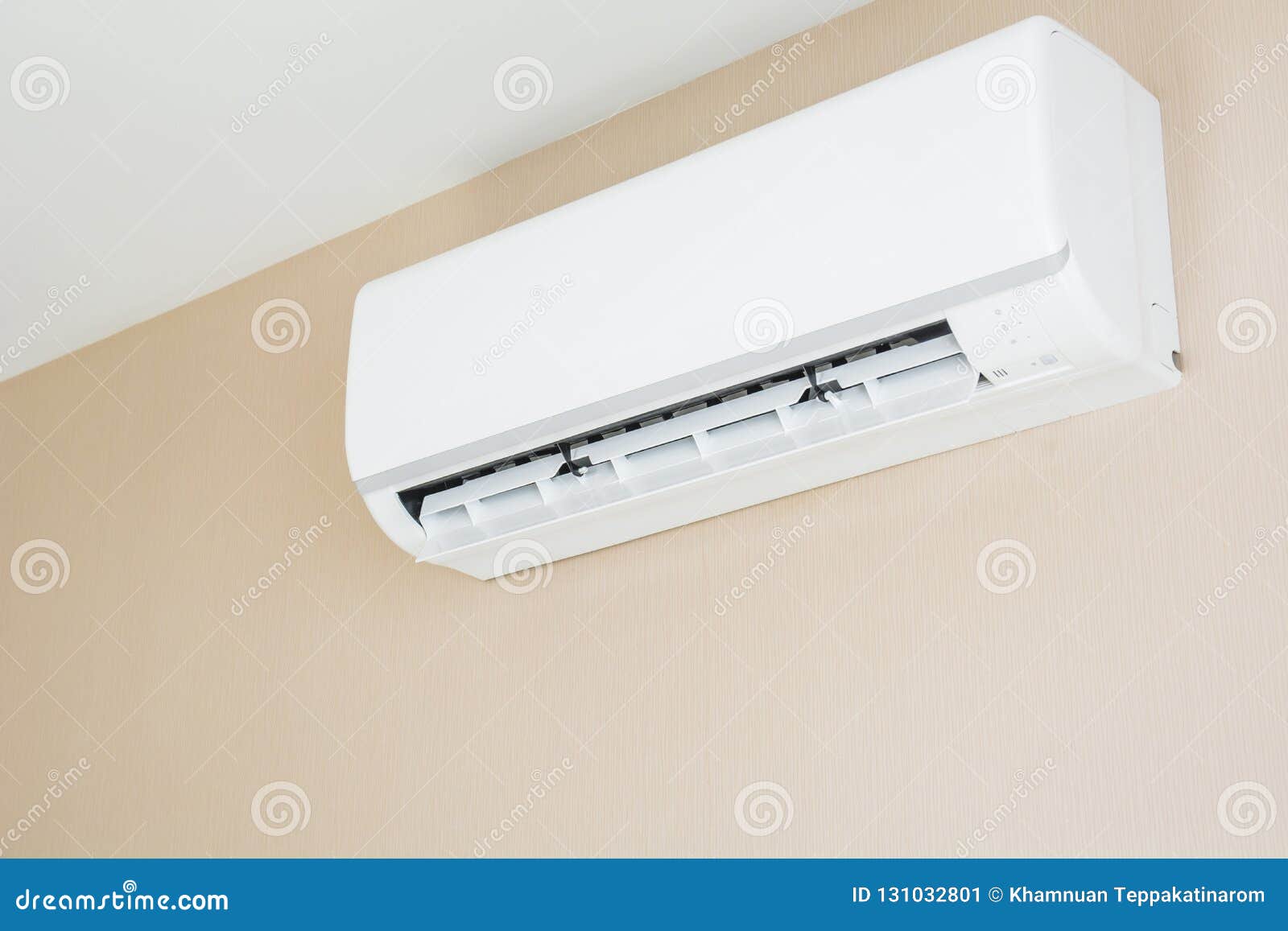 Air Conditioner Hanging on the Wall Stock Image Image of open, blank